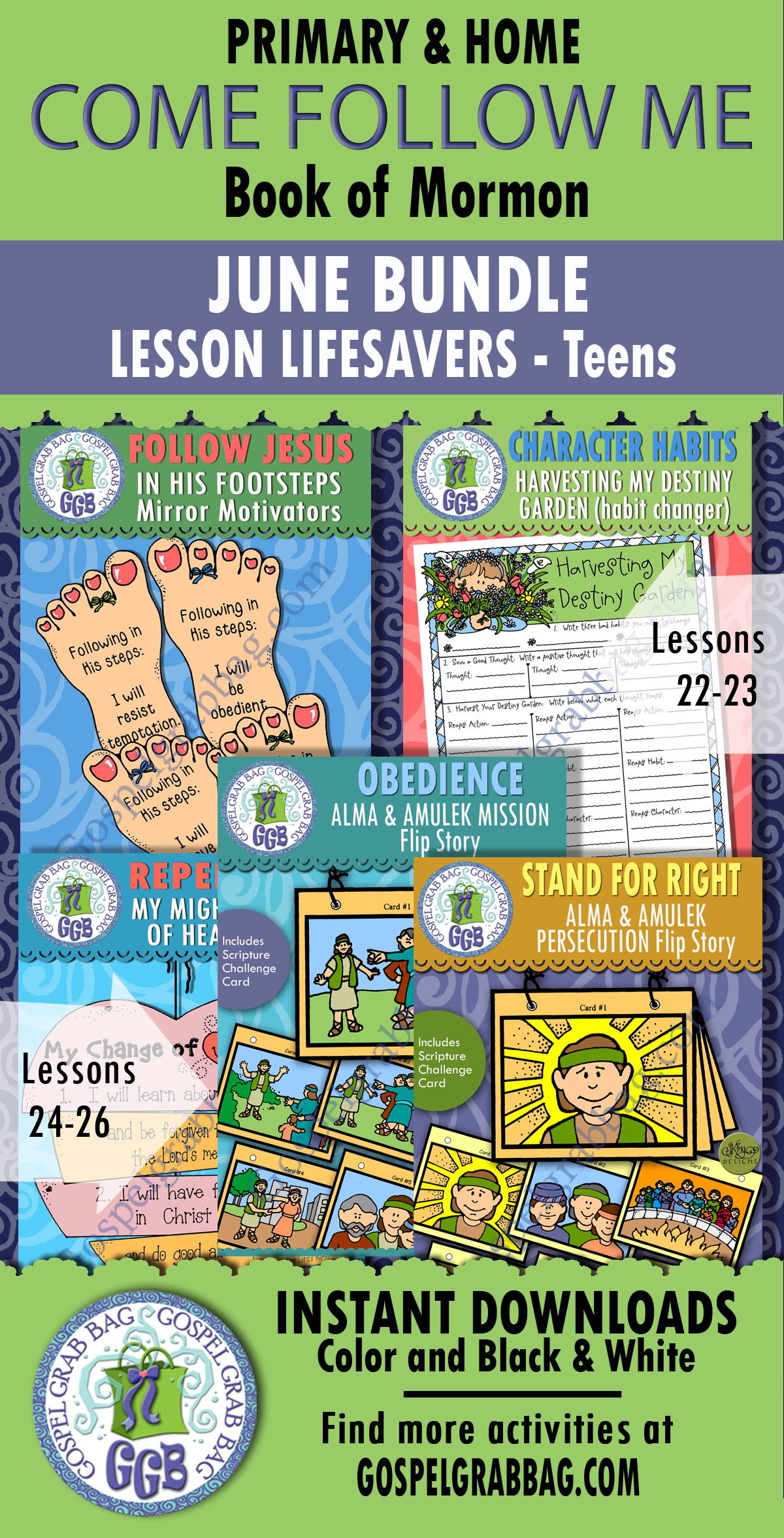 TEENS Sunday School Activities for COME FOLLOW ME May weeks 1-5 Book of Mormon BUNDLE