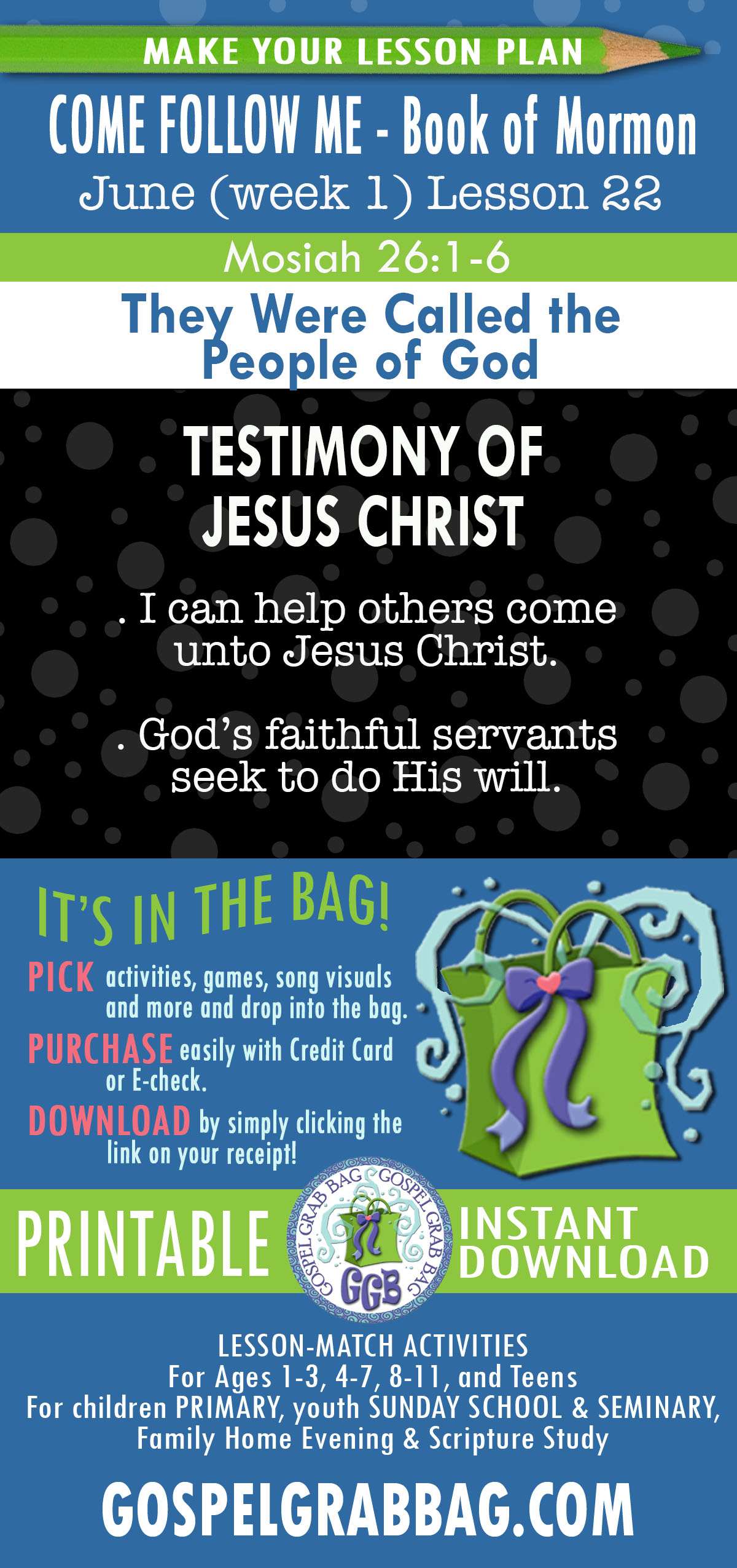 COME FOLLOW ME - Book of Mormon LESSON ACTIVITIES FOR "They Were Called the People of God" Mosiah 25-28