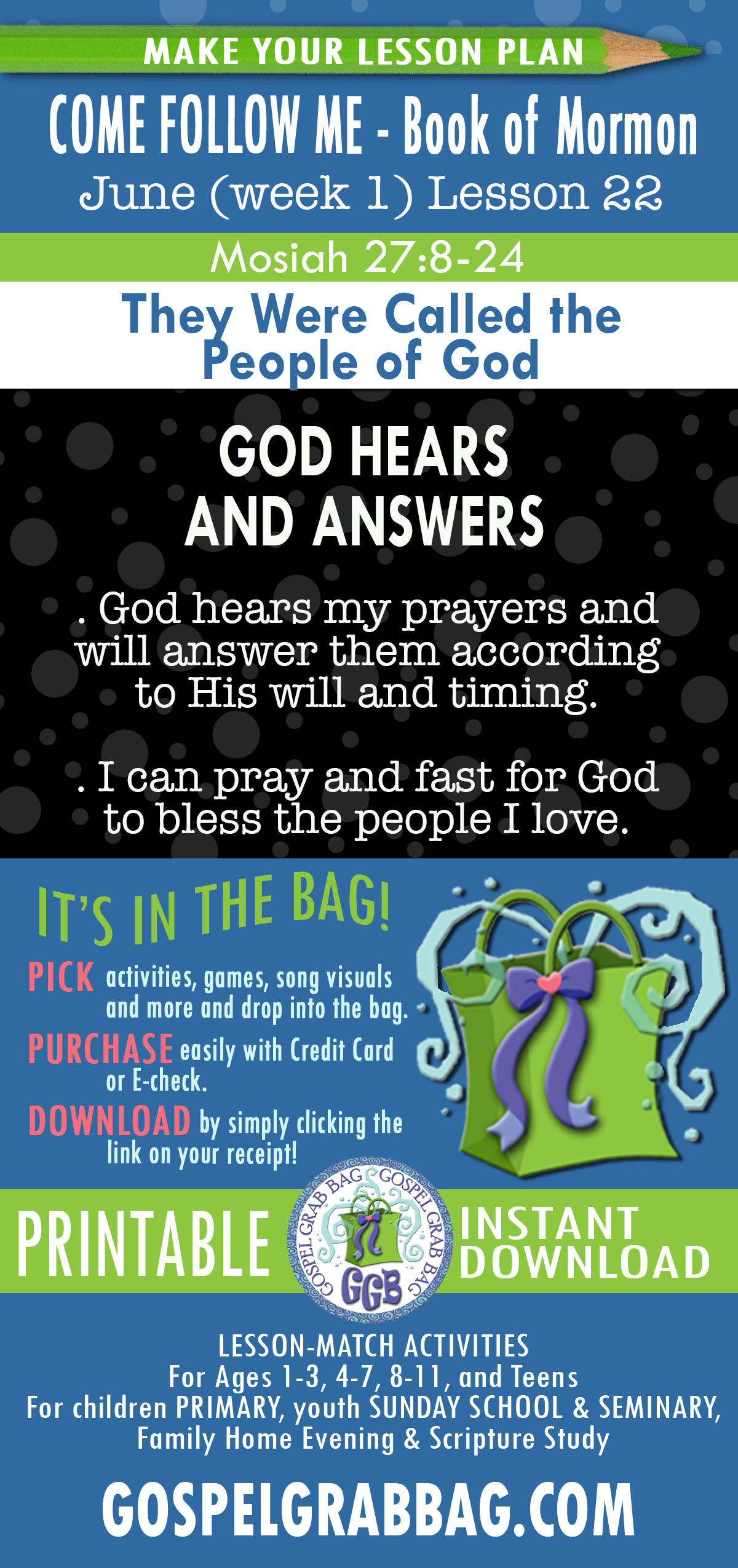 COME FOLLOW ME - Book of Mormon LESSON ACTIVITIES FOR "They Were Called the People of God" Mosiah 25-28