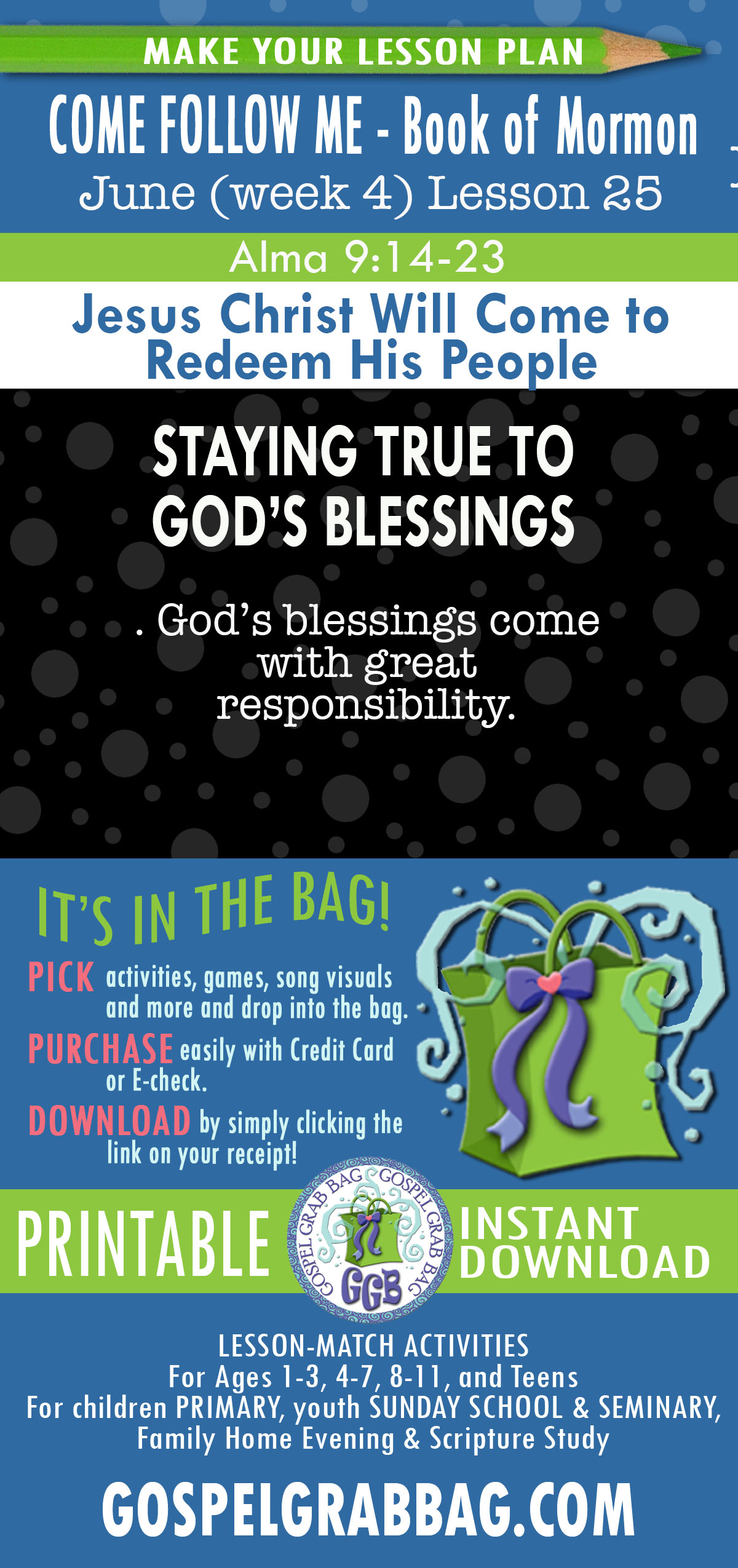 COME FOLLOW ME - Book of Mormon LESSON ACTIVITIES FOR "Jesus Christ Will Come to Redeem His People" Alma 8-12