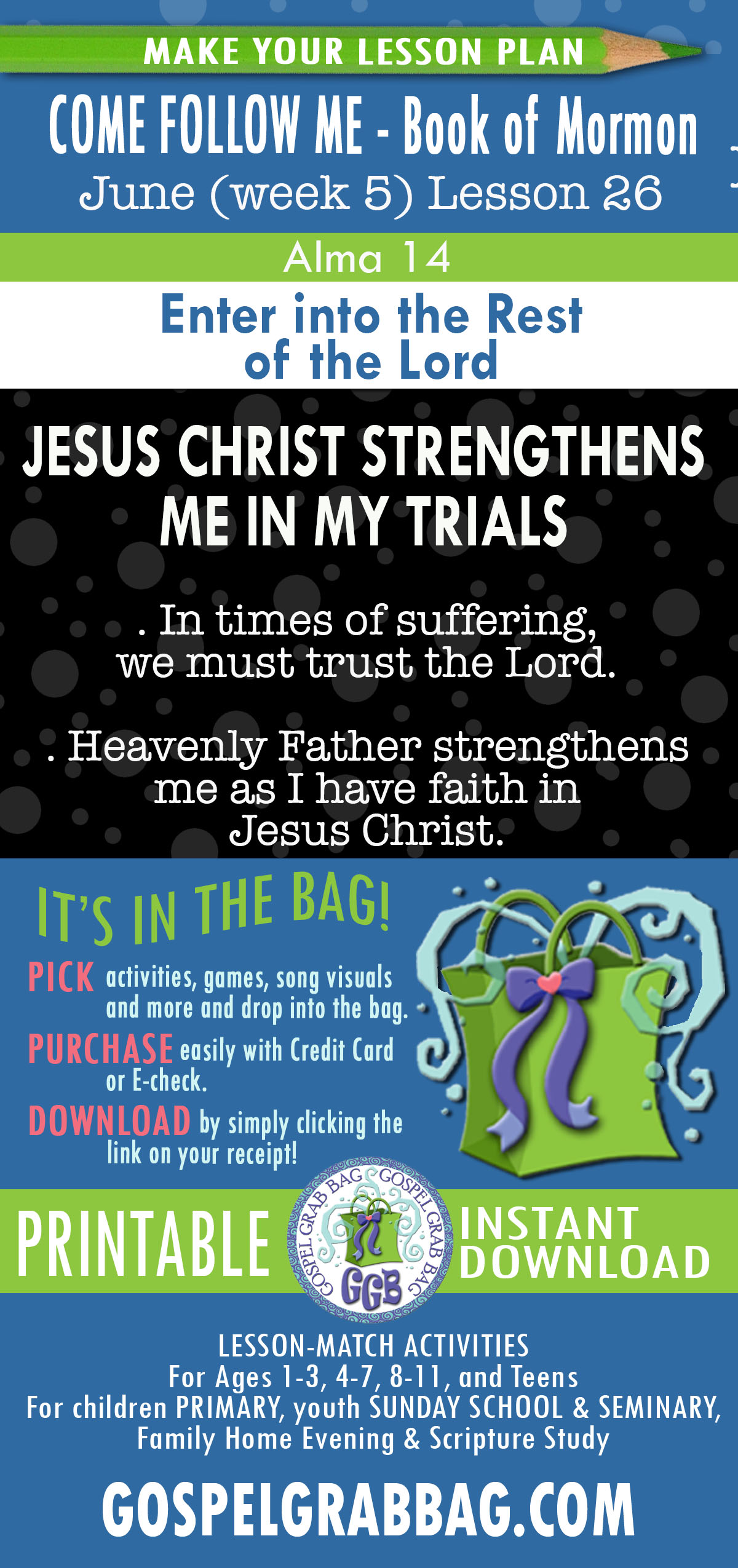 COME FOLLOW ME - Book of Mormon LESSON ACTIVITIES FOR "Enter into the Rest of the Lord" Alma 13-16