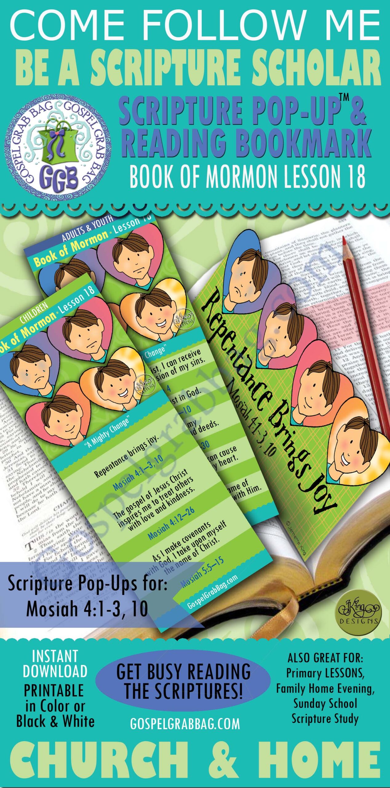 SCRIPTURE SCHOLARS FOR "A Mighty Change" Primary, Sunday School, and family