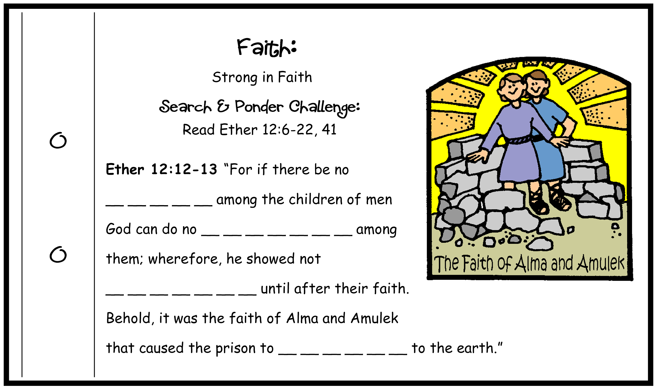Ether 12:12-13 Scripture Challenge Card to download on GospelGrabBag.com