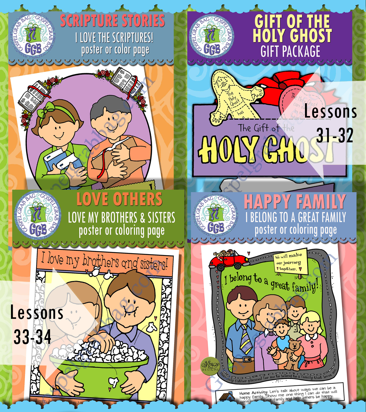 Ages 1-5 activities for COME FOLLOW ME Book of Mormon August weeks 1-4 Lessons 31-34