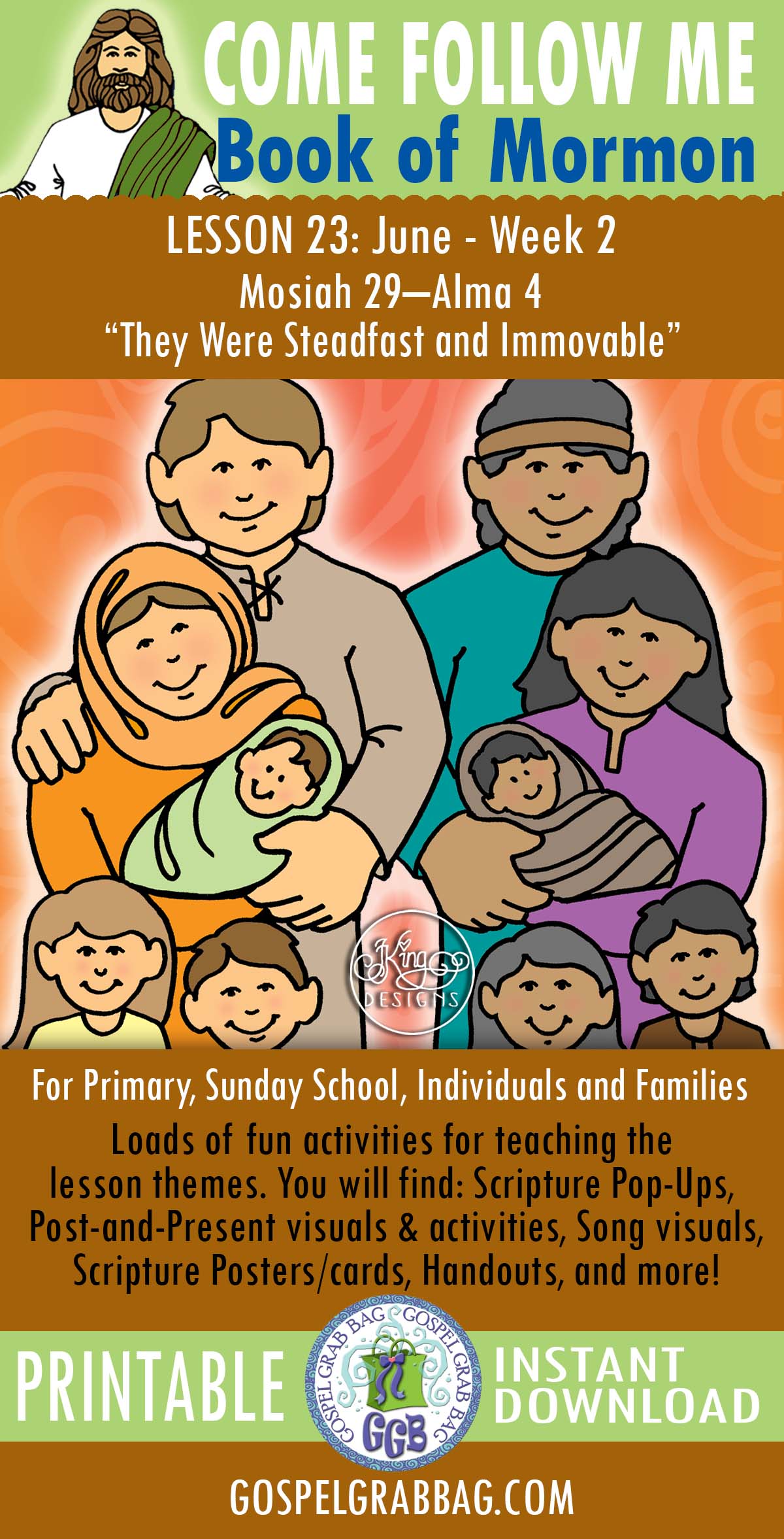 "They Were Steadfast and Immovable" LESSON ACTIVITIES For Come Follow Me - Book of Mormon JUNE week 1, Lesson 23