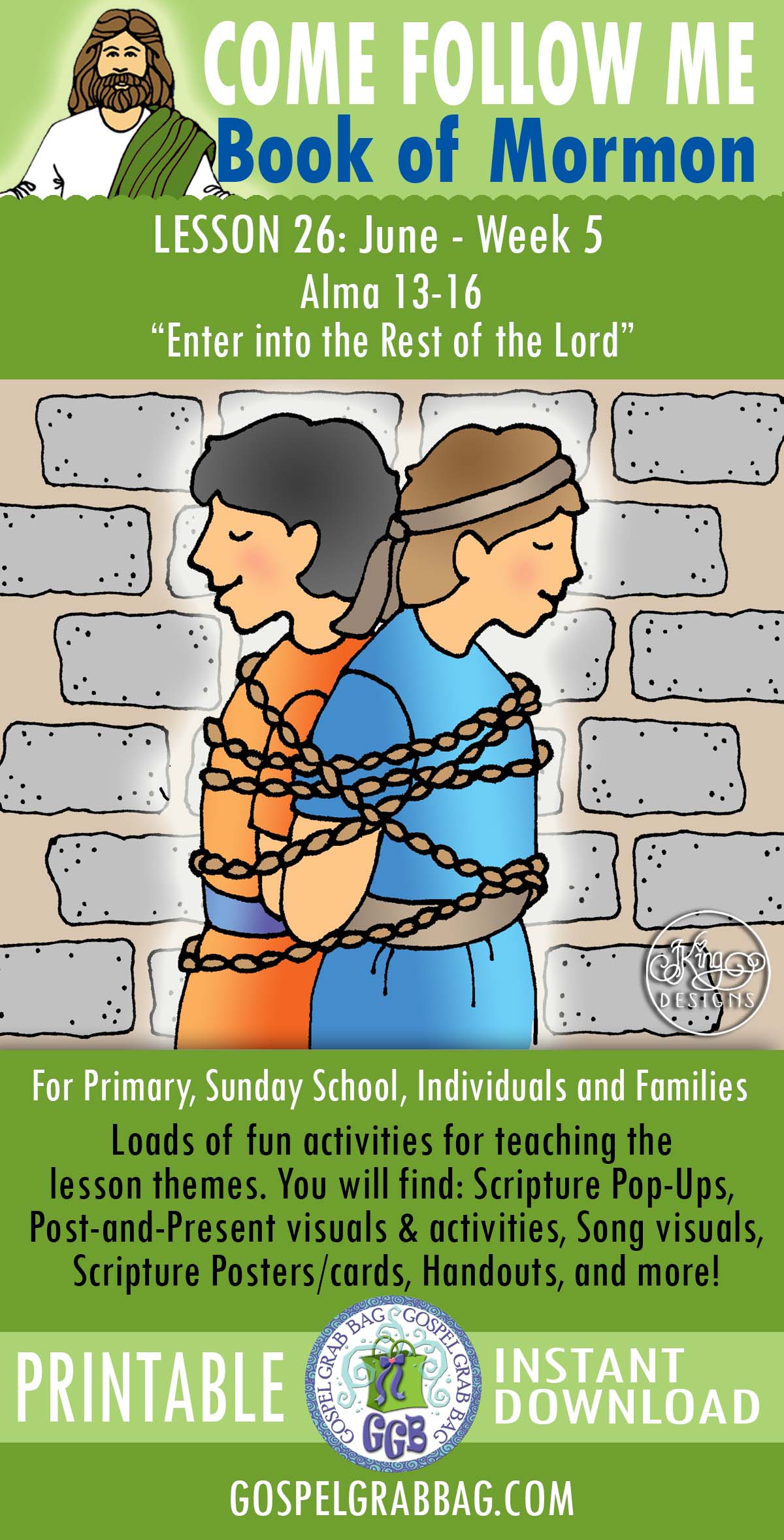 "Enter into the Rest of the Lord" LESSON ACTIVITIES For Come Follow Me - Book of Mormon JUNE week 5, Lesson 26