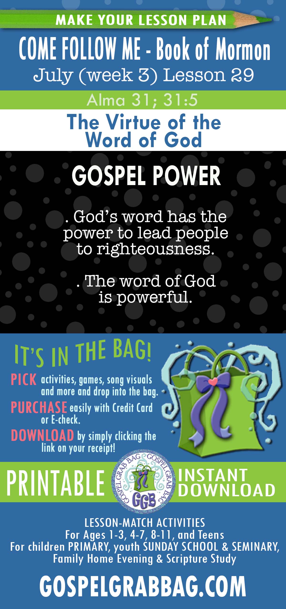 "The Virtue of the Word of God” Alma 31 COME FOLLOW ME Activities