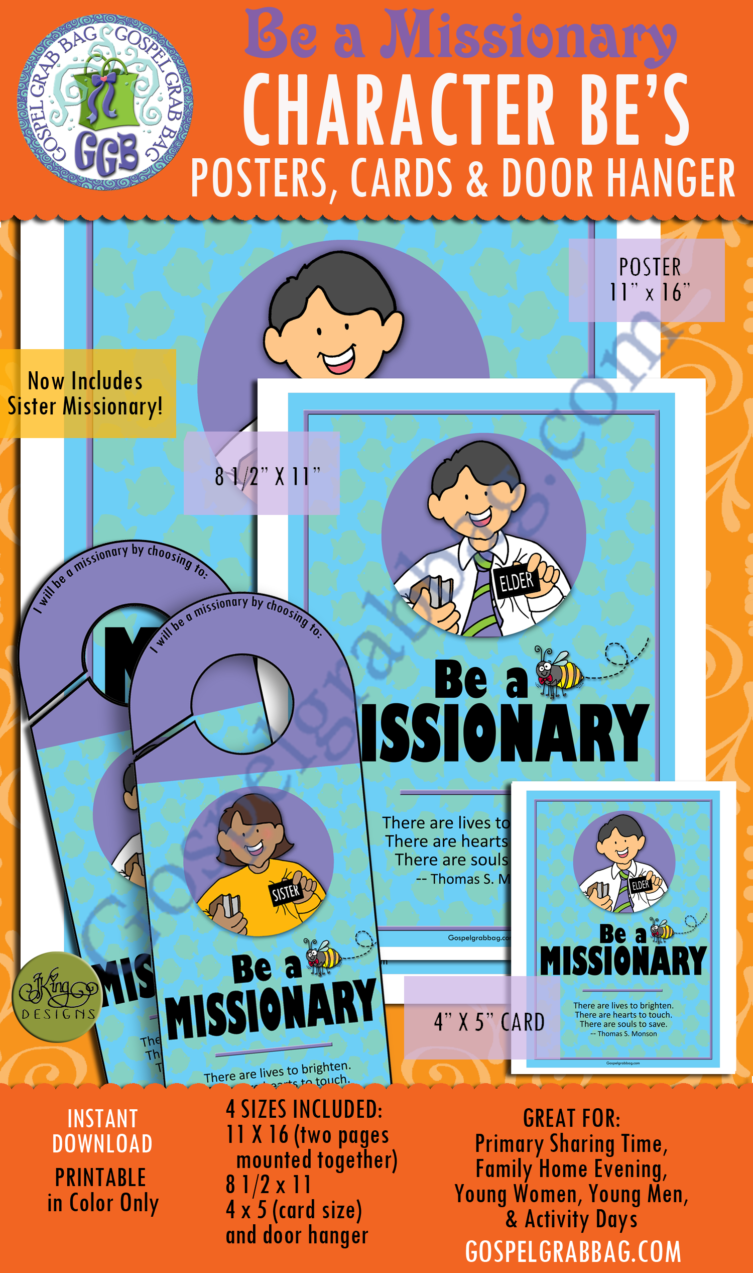 Be a Missionary - Character Be poster/card Be a Missionary - Character Be poster/card