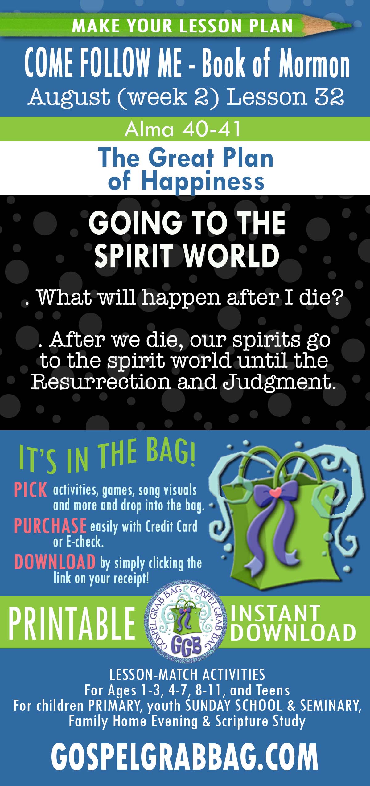 "The Great Plan of Happiness" Come Follow Me - August lesson activities