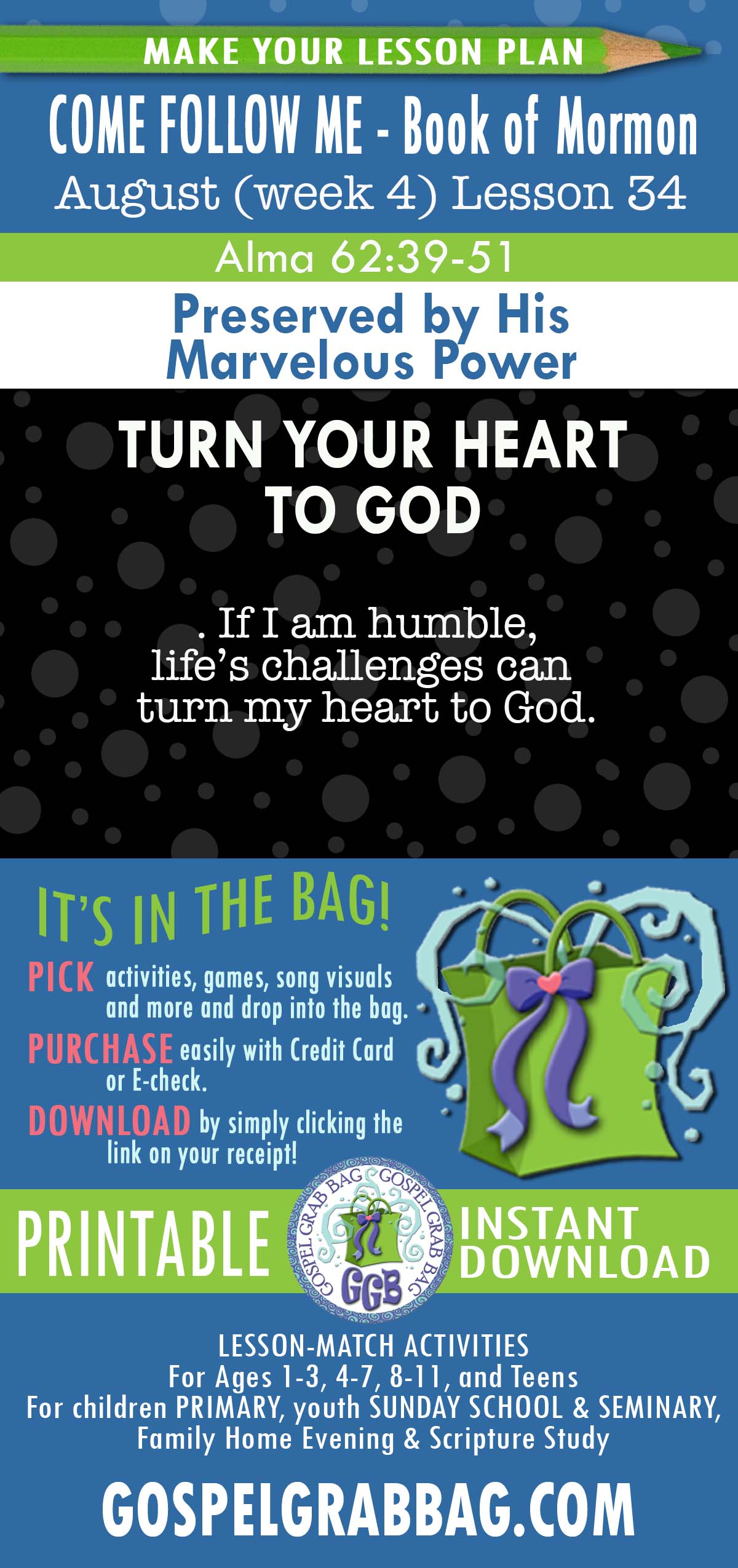 "Preserved by His Marvelous Power" Come Follow Me - August lesson activities - Book of Mormon