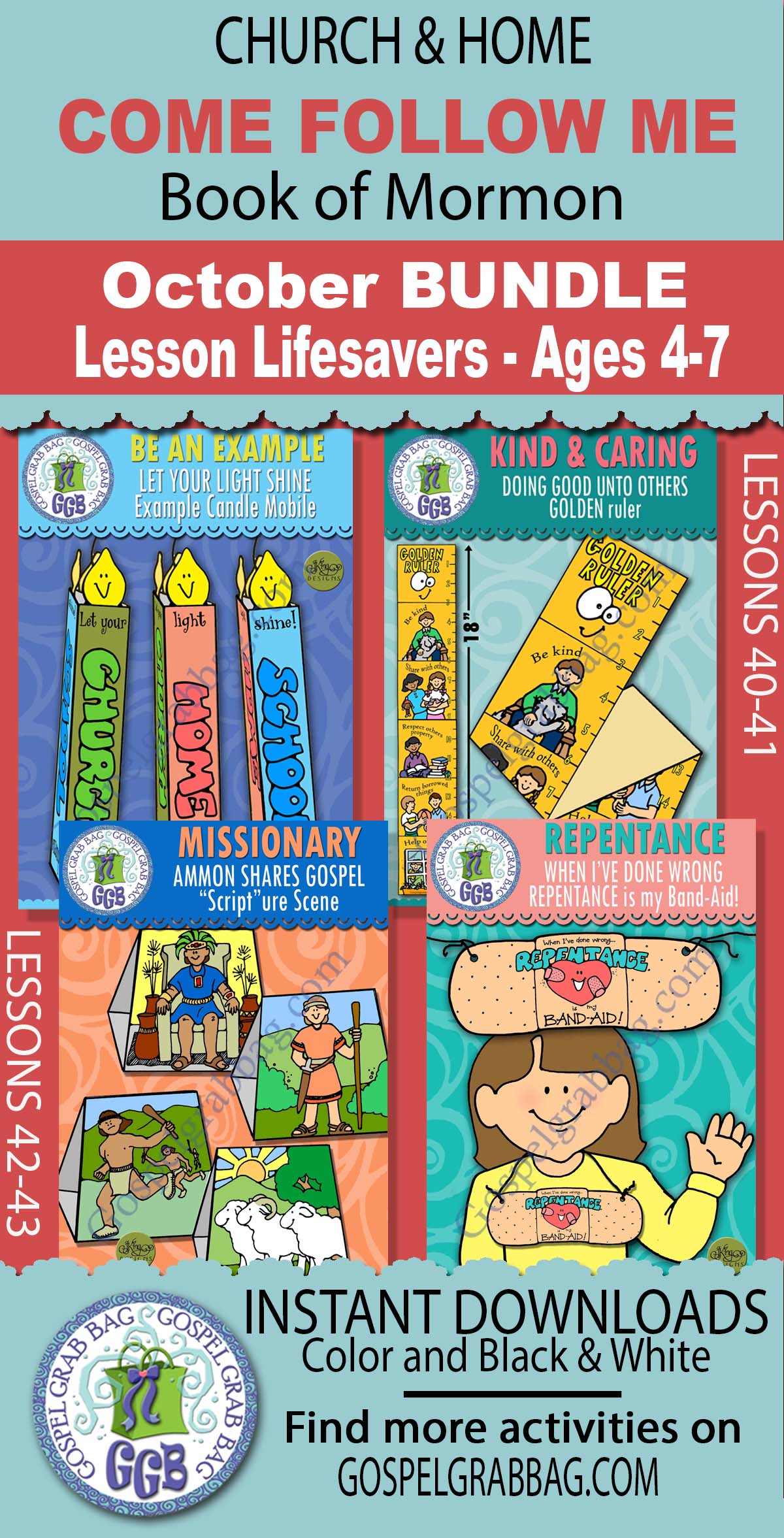 Ages 4-7 Book of Mormon COME FOLLOW ME October Activities