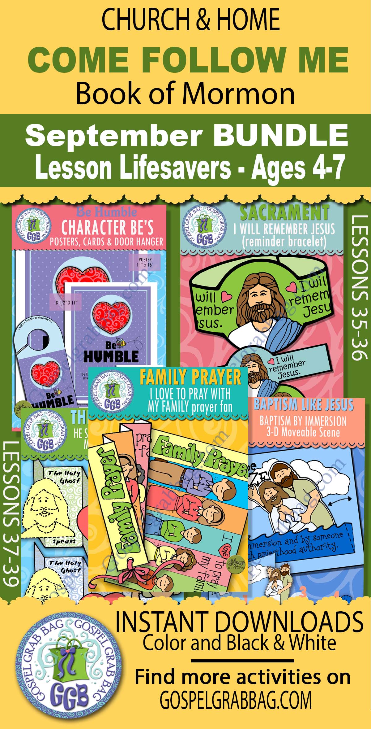 Ages 4-7 Book of Mormon COME FOLLOW ME September Activities