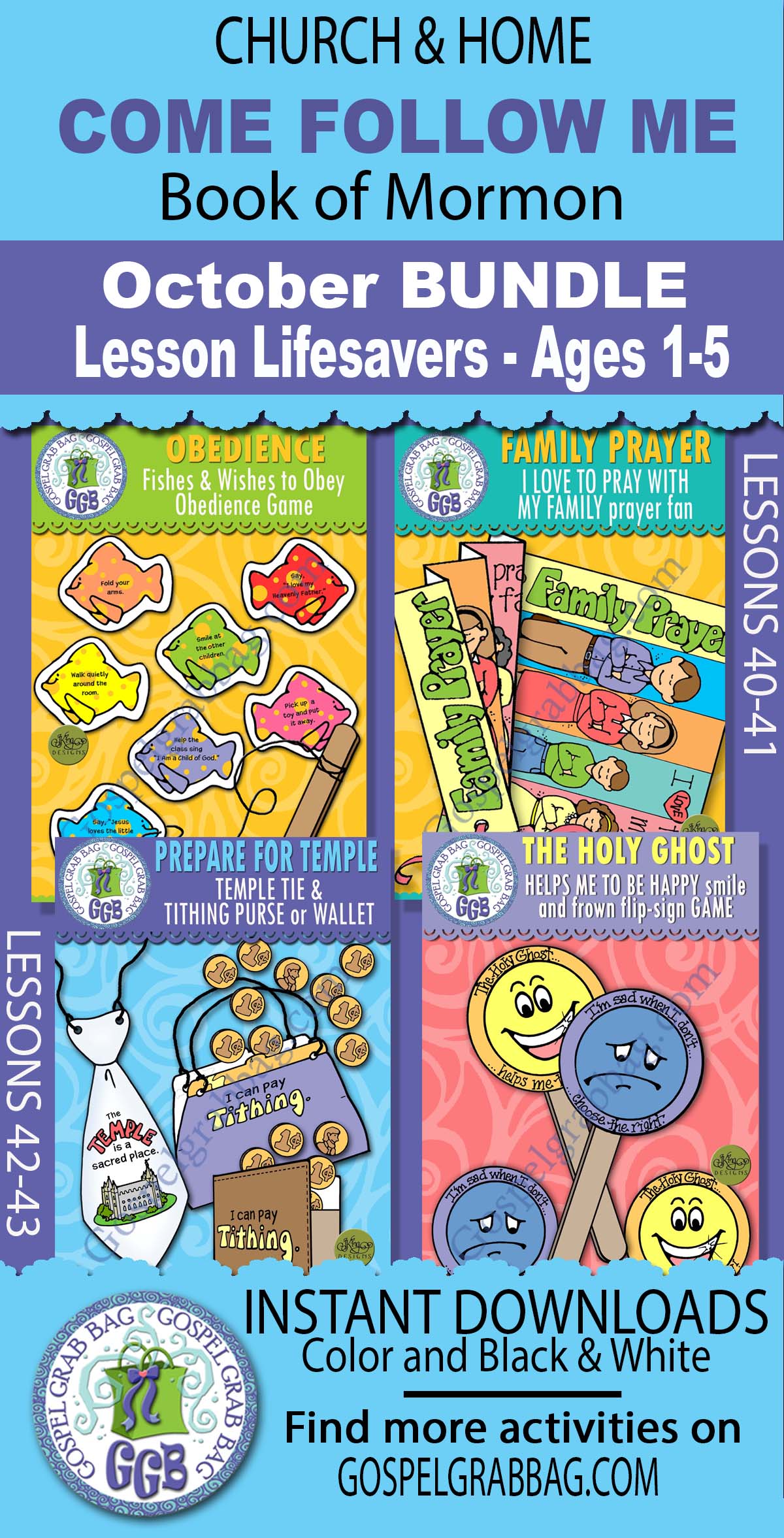Ages 1-5 Activities - Book of Mormon COME FOLLOW ME October Activities