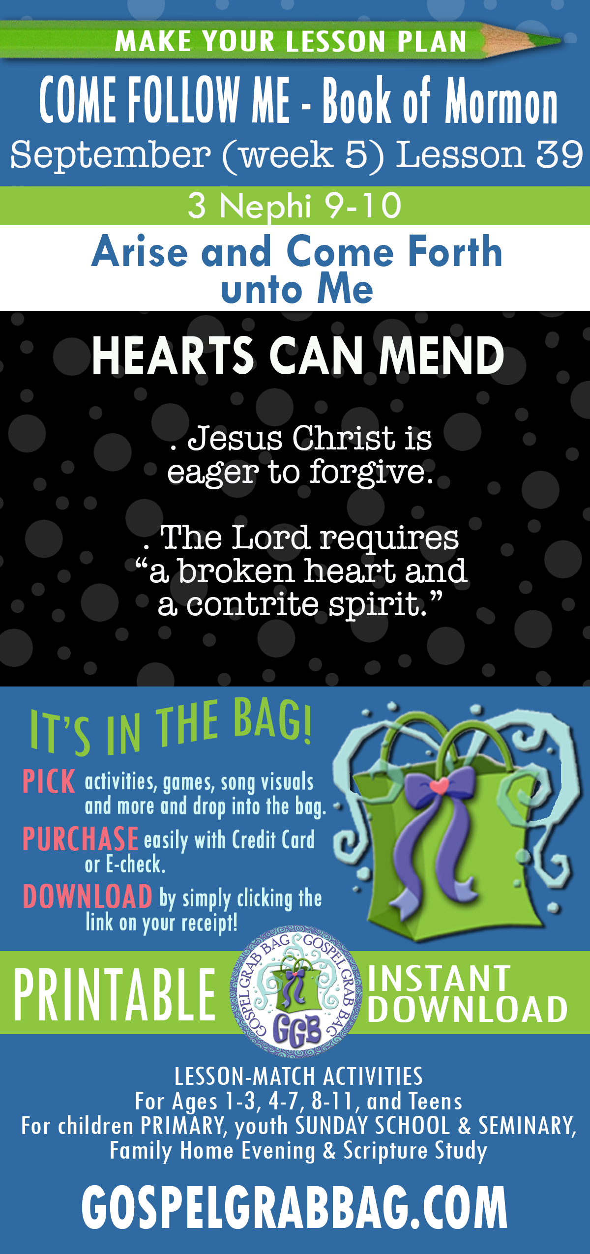 "Arise and Come Forth unto Me" COME FOLLOW ME Activities for church and home - September - Book of Mormon