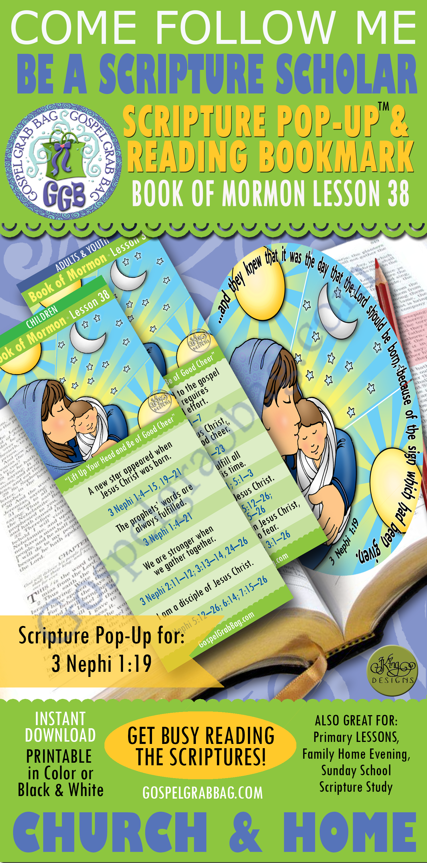 Scripture Scholars for "Lift Up Your Head and Be of Good Cheer" Lesson Activities for Come Follow Me - September week #4