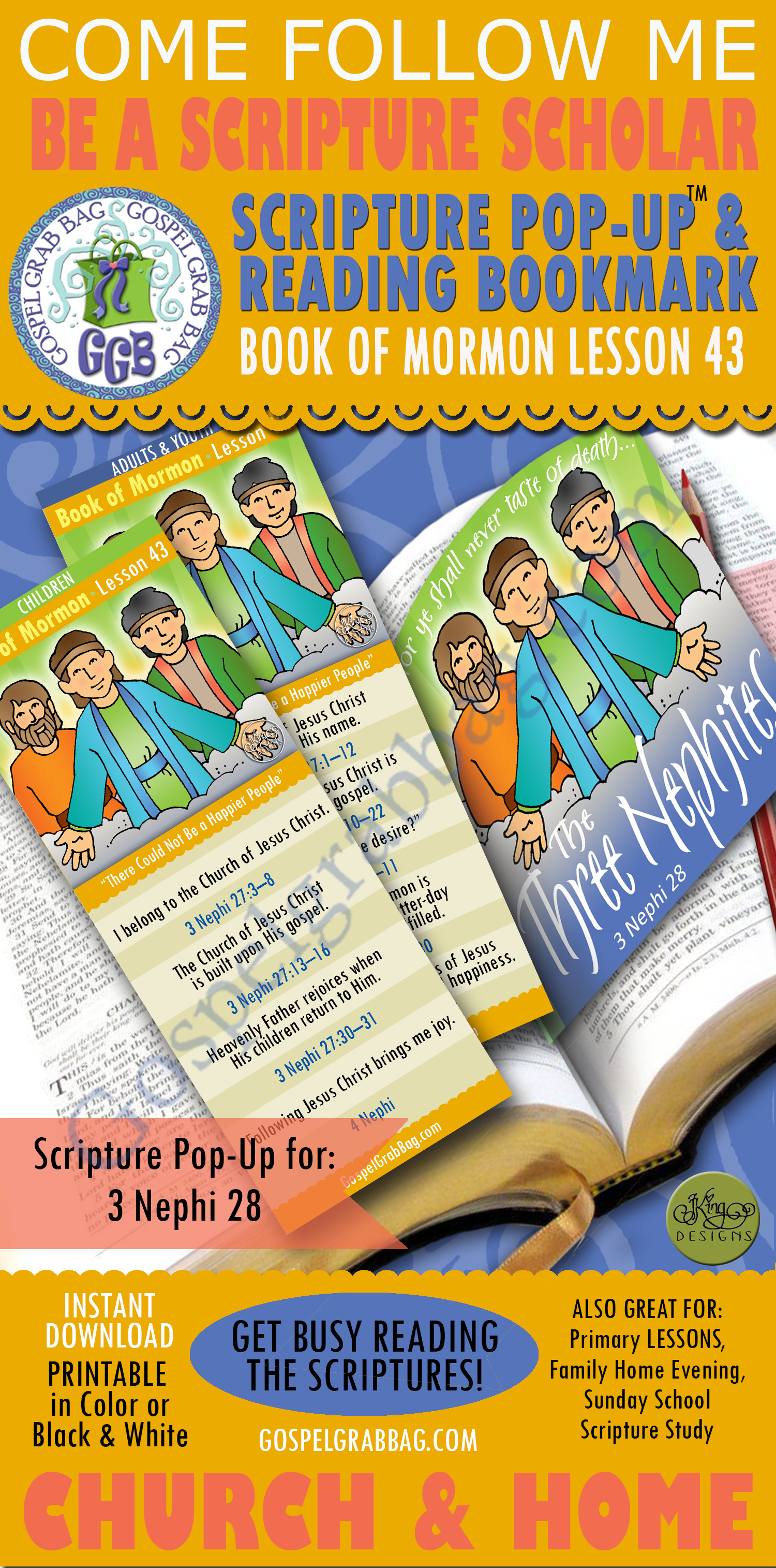 SCRIPTURE SCHOLARS "There Could Not Be a Happier People" Come Follow Me - October (week 2) Lesson Activities - For Primary, Sunday School, and home