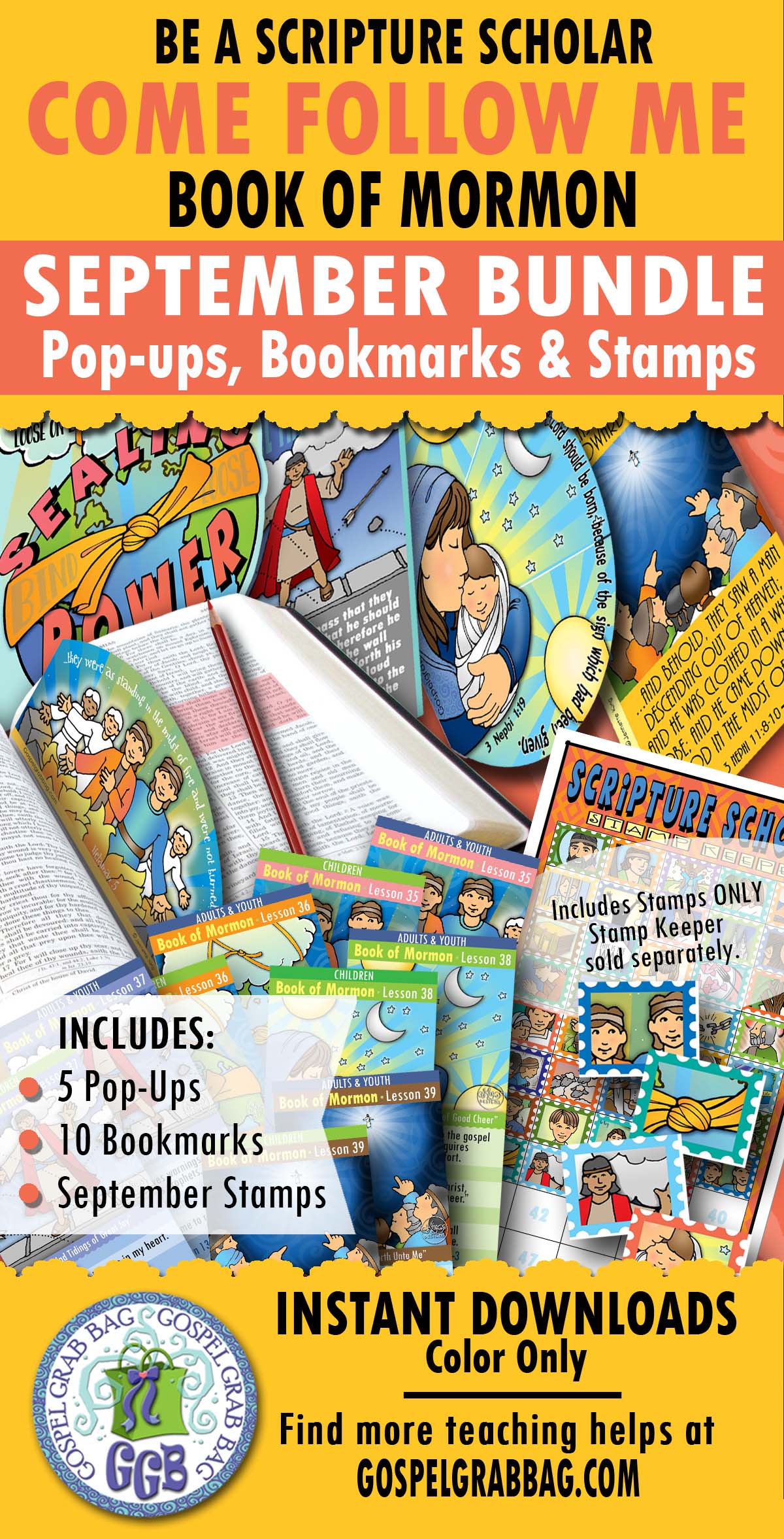 SCRIPTURE SCHOLARS September COME FOLLOW ME Book of Mormon BUNDLE