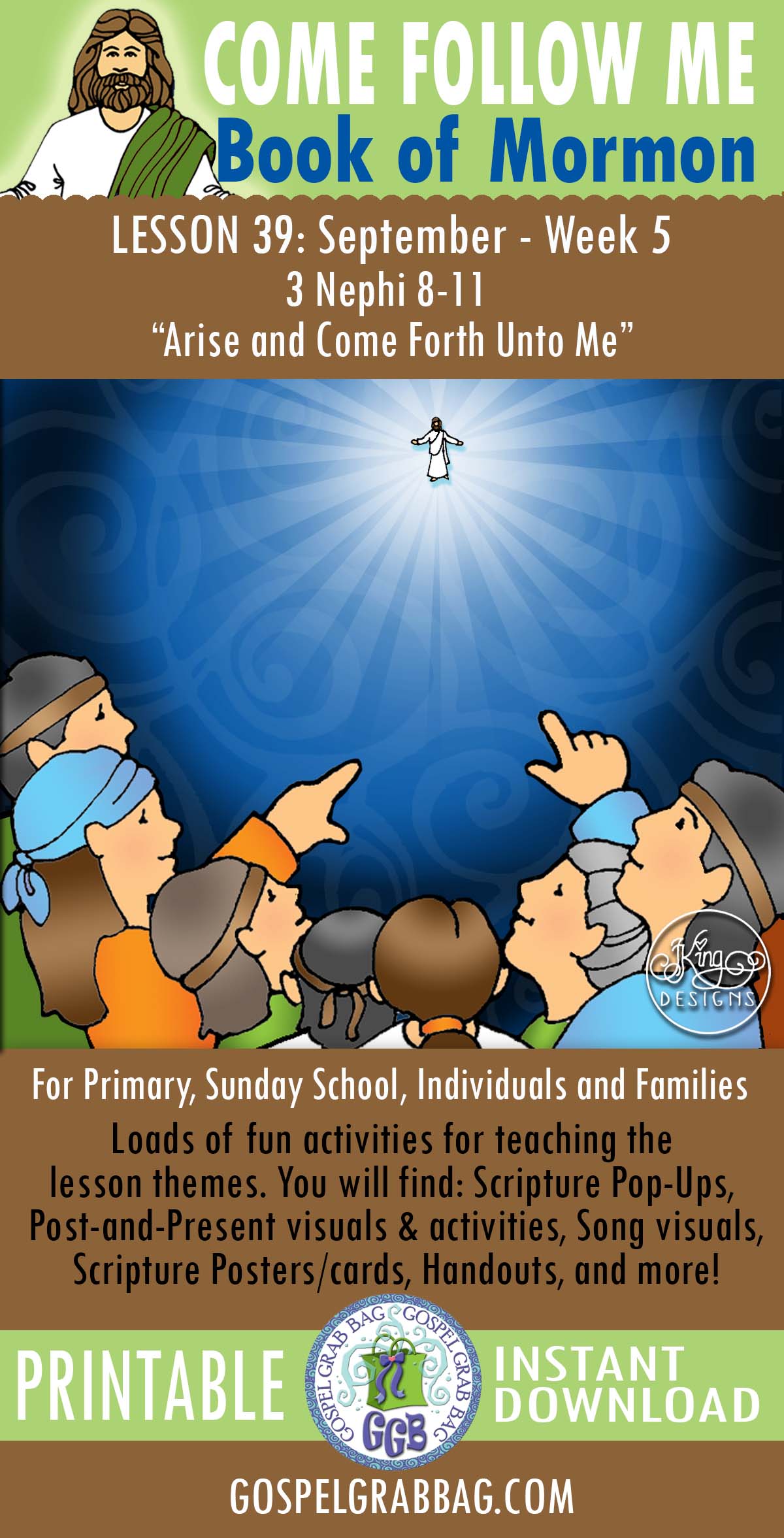 "Arise and Come Forth unto Me" Lesson Activities for Come Follow Me - September