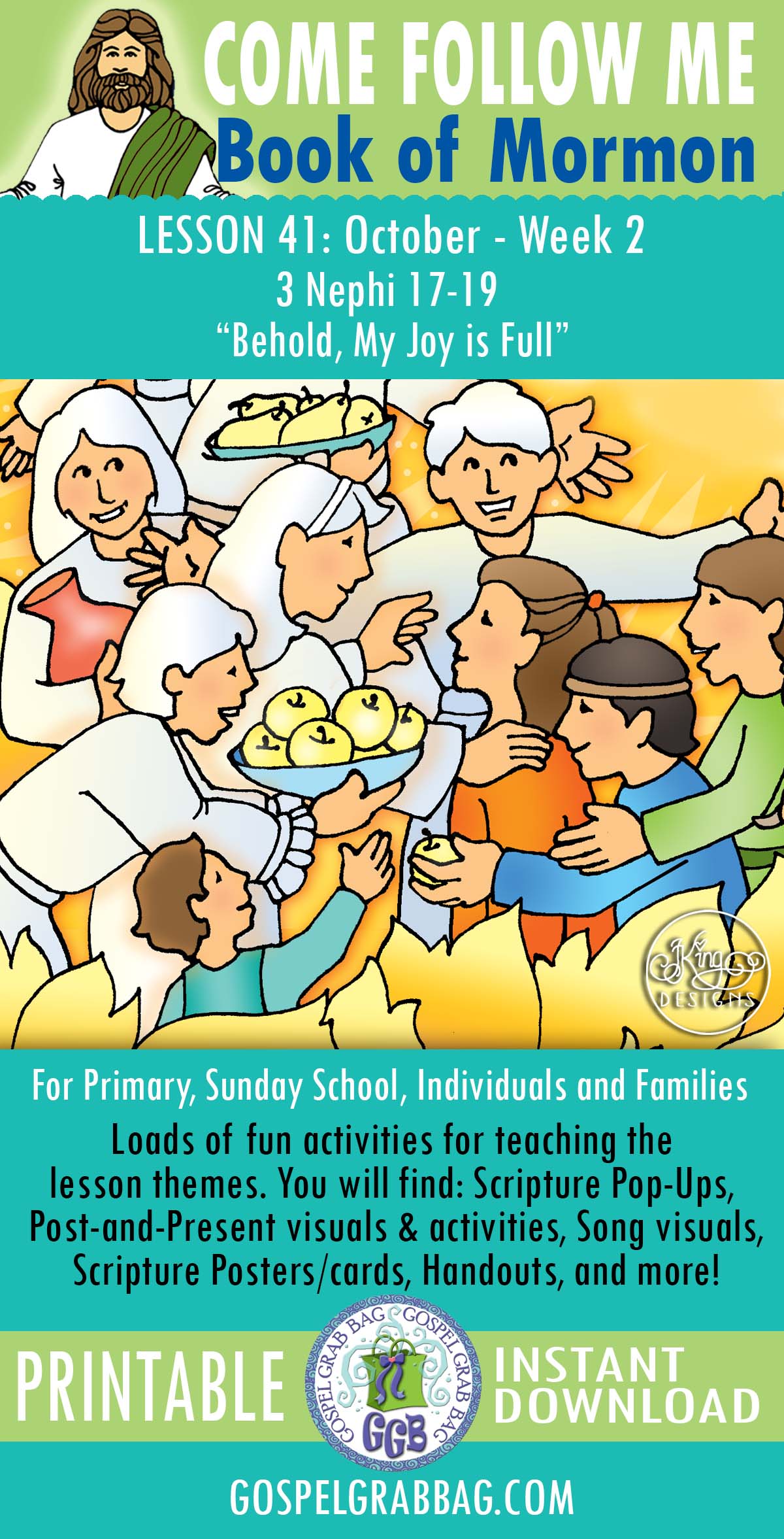 "Behold, My Joy Is Full" Come Follow Me - October (week 2) Lesson Activities - For Primary, Sunday School, and home