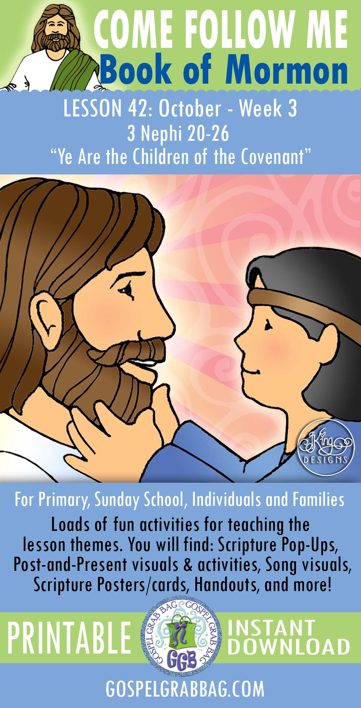 "Ye Are the Children of the Covenant" Come Follow Me - October (week 2) Lesson Activities - For Primary, Sunday School, and home