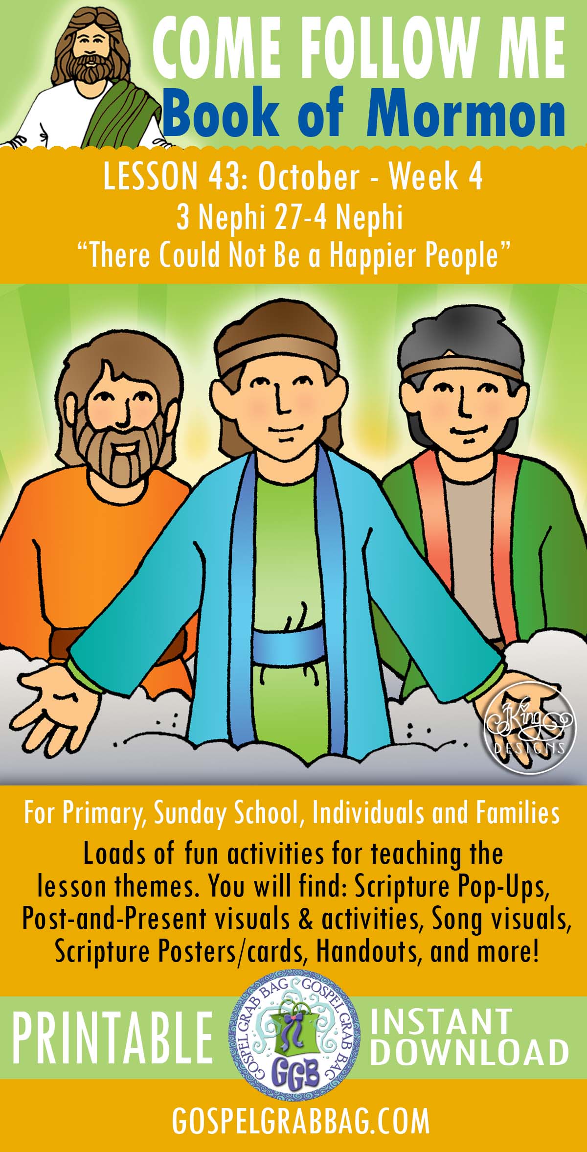 "There Could Not Be a Happier People" Come Follow Me - October (week 2) Lesson Activities - For Primary, Sunday School, and home