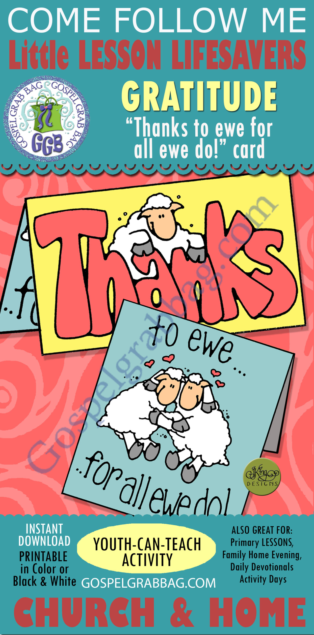 GRATITUDE thank you card for children ages 4-7 or older