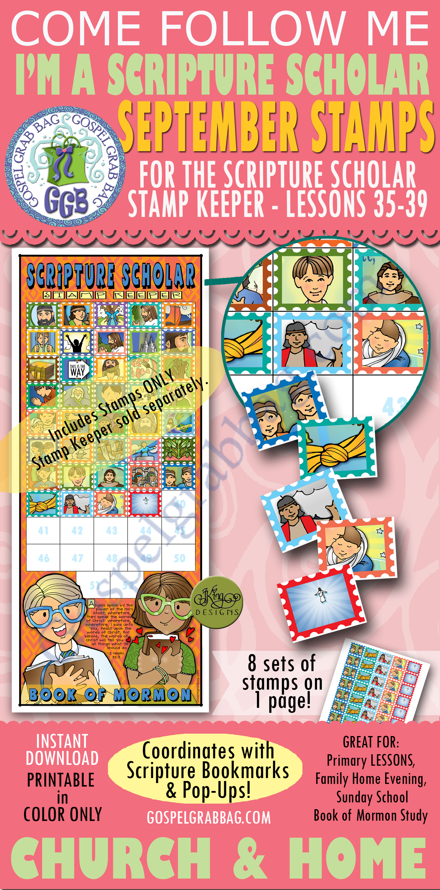 STAMPS for September (weeks 1-5) Scripture Scholars COME FOLLOW ME