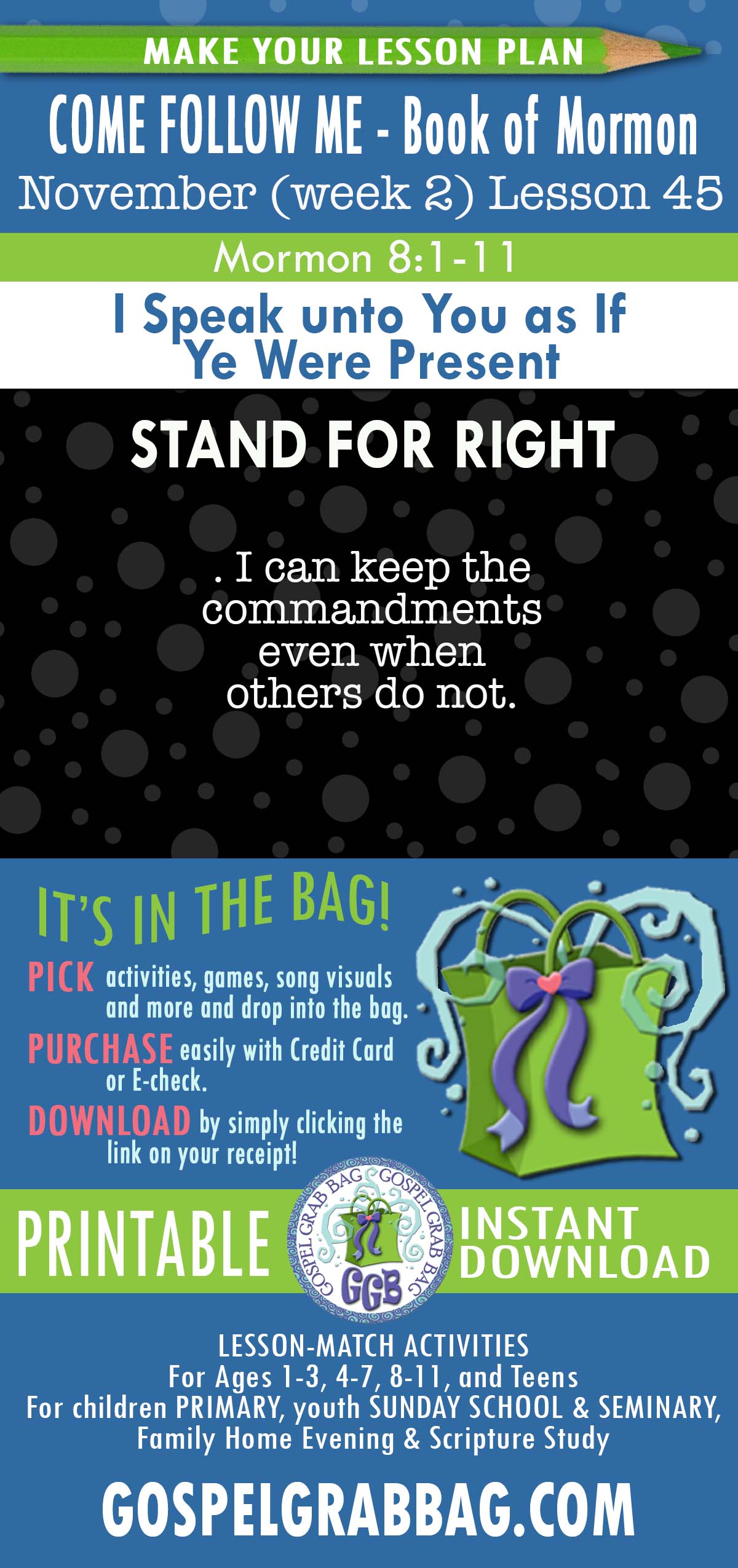 COME FOLLOW ME - Book of "I Speak unto You as If Ye Were Present" COME FOLLOW ME Book of Mormon - November Lesson Activities - printables