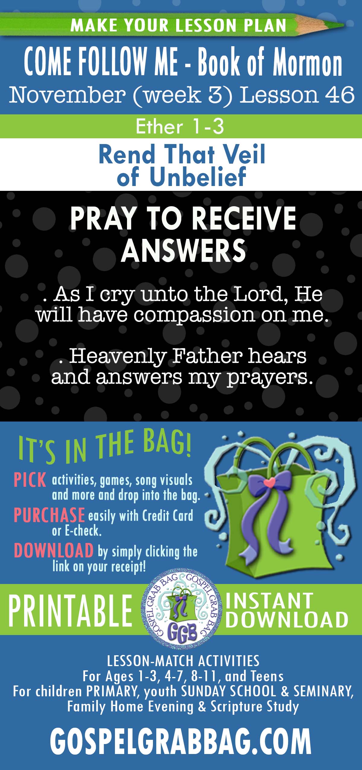 COME FOLLOW ME - Book of "Rend That Veil of Unbelief" COME FOLLOW ME Book of Mormon - November Lesson Activities - printables