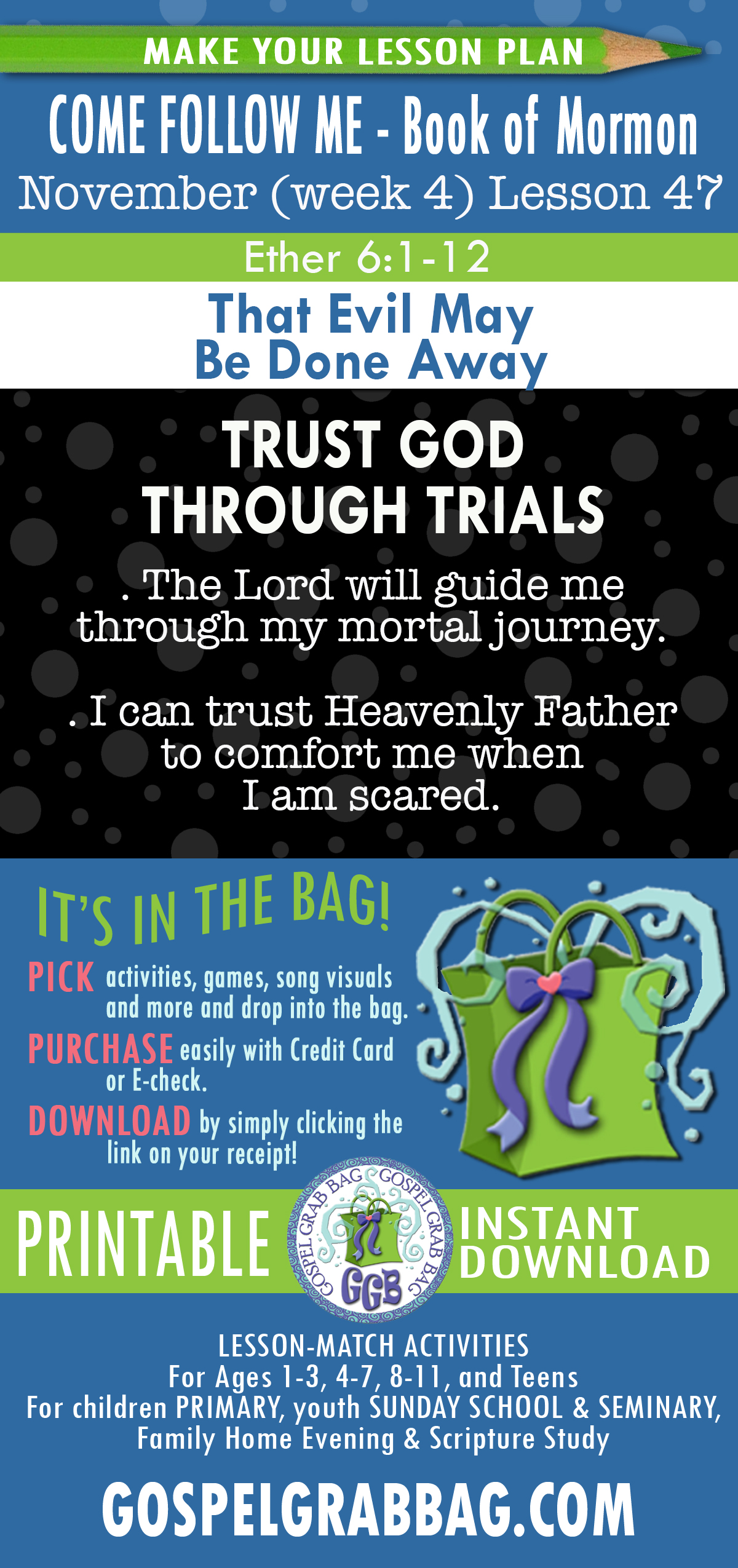 COME FOLLOW ME - Book of "That Evil May Be Done Away" COME FOLLOW ME Book of Mormon - November lesson activity and song printables