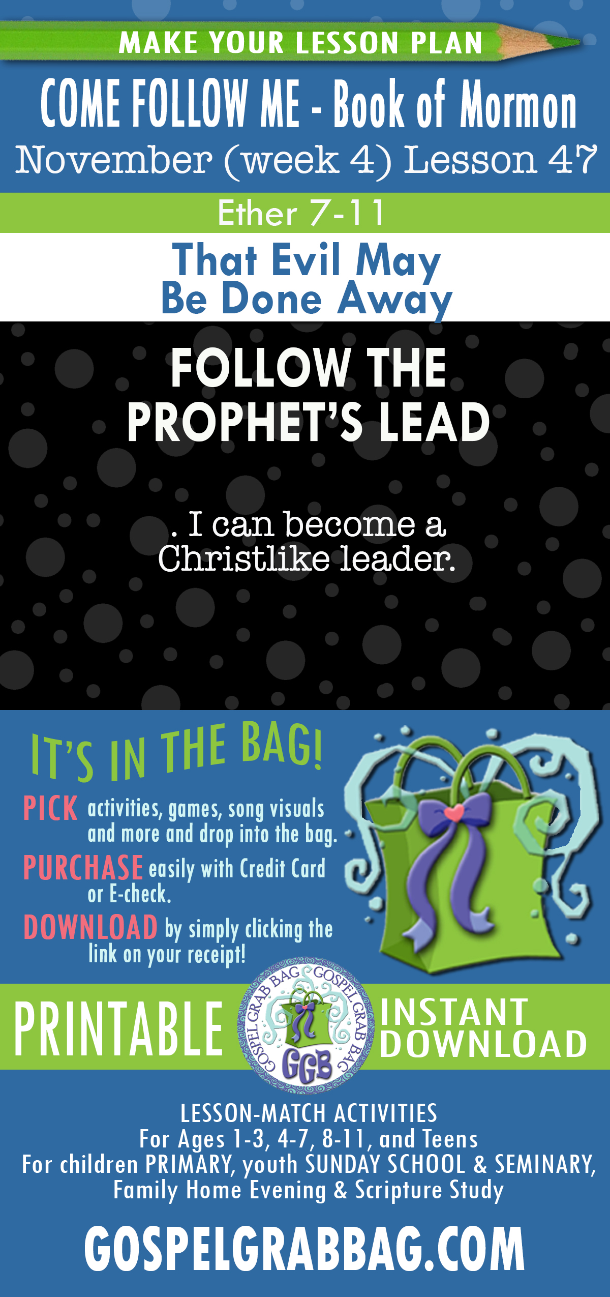COME FOLLOW ME - Book of "That Evil May Be Done Away" COME FOLLOW ME Book of Mormon - November lesson activity and song printables