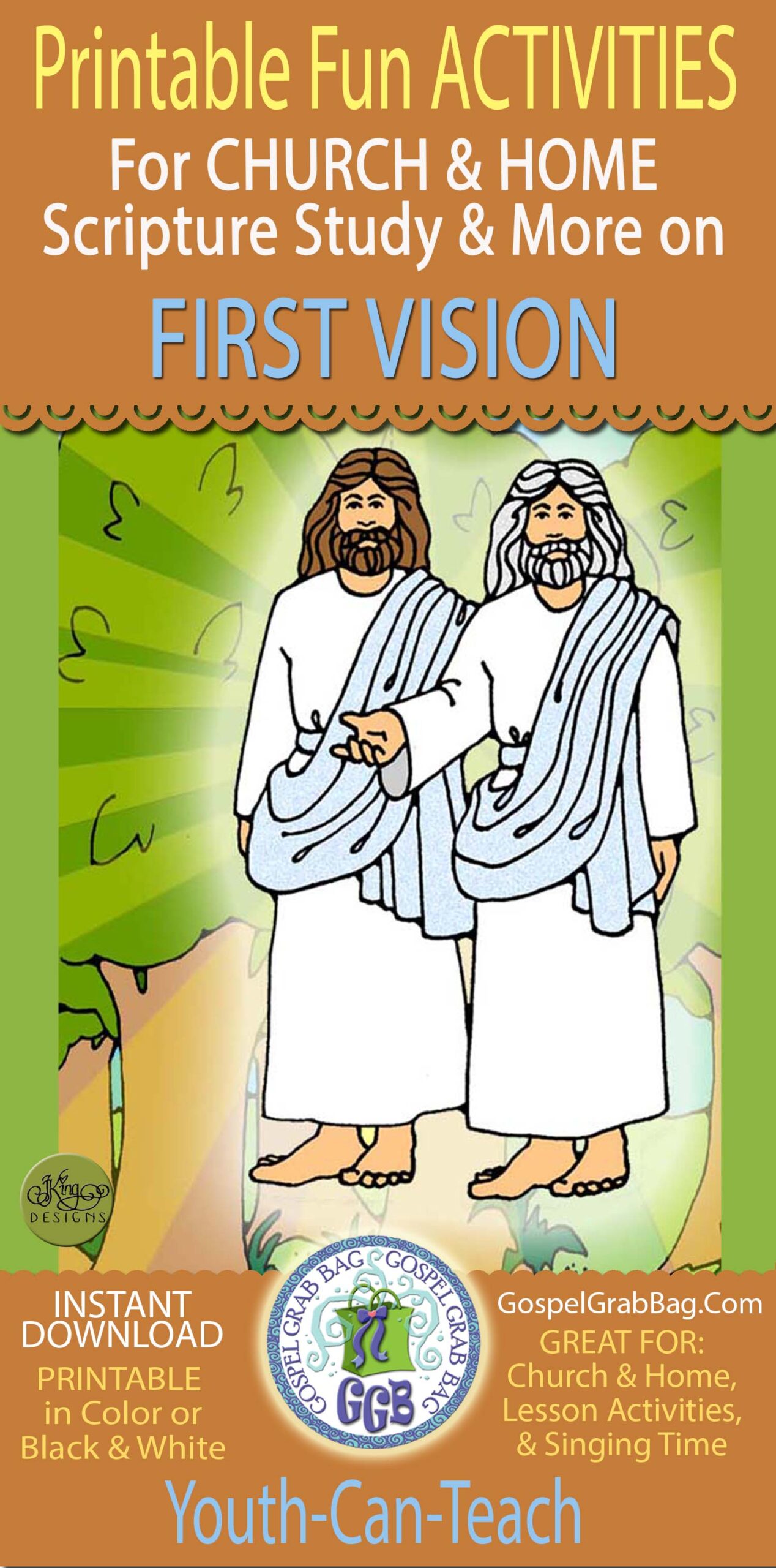 FIRST VISION - JOSEPH SMITH - RESTORATION printable fun activities for CHURCH & HOME scripture study and more