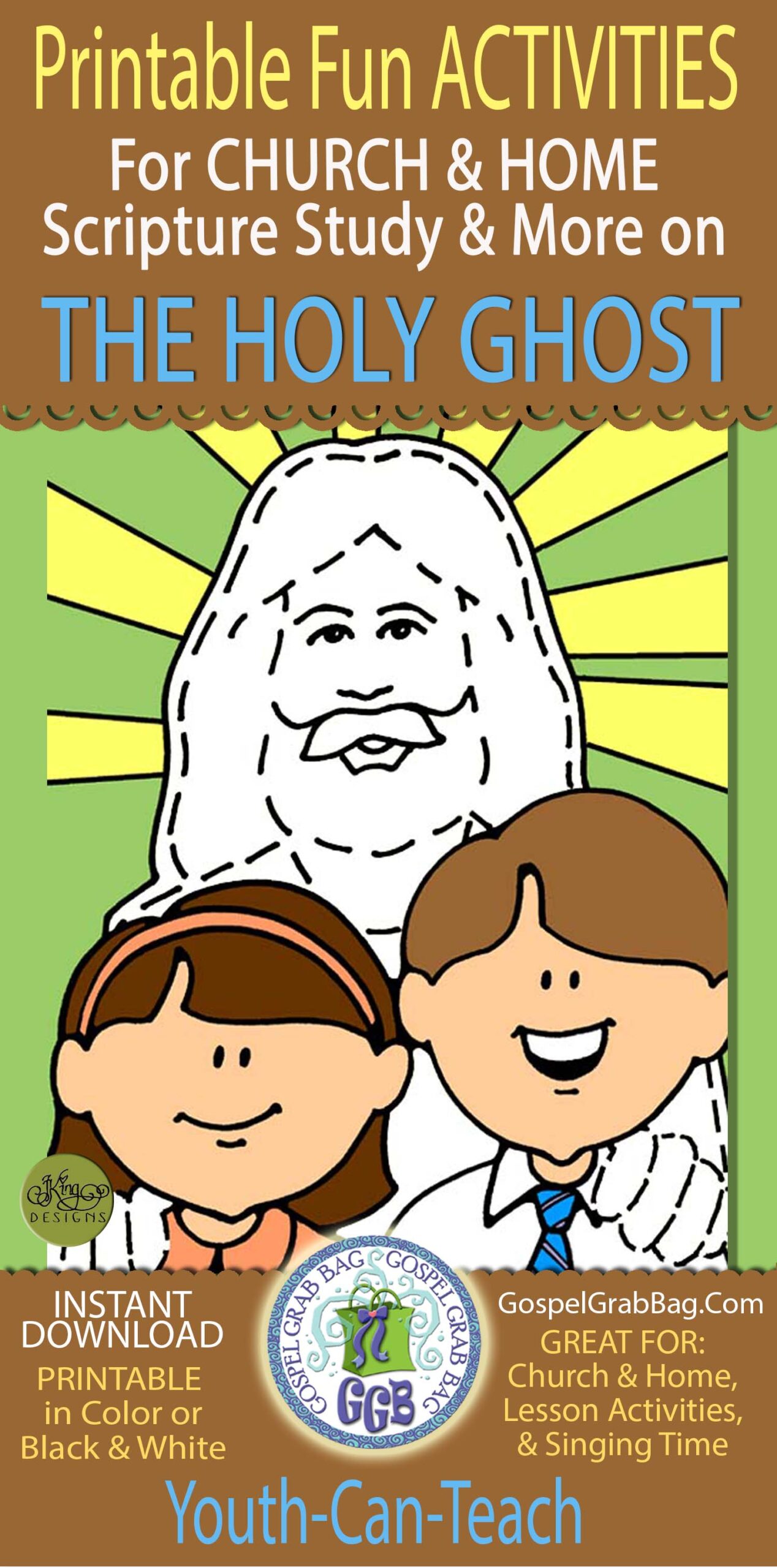 HOLY GHOST printable fun activities for CHURCH & HOME scripture study and more