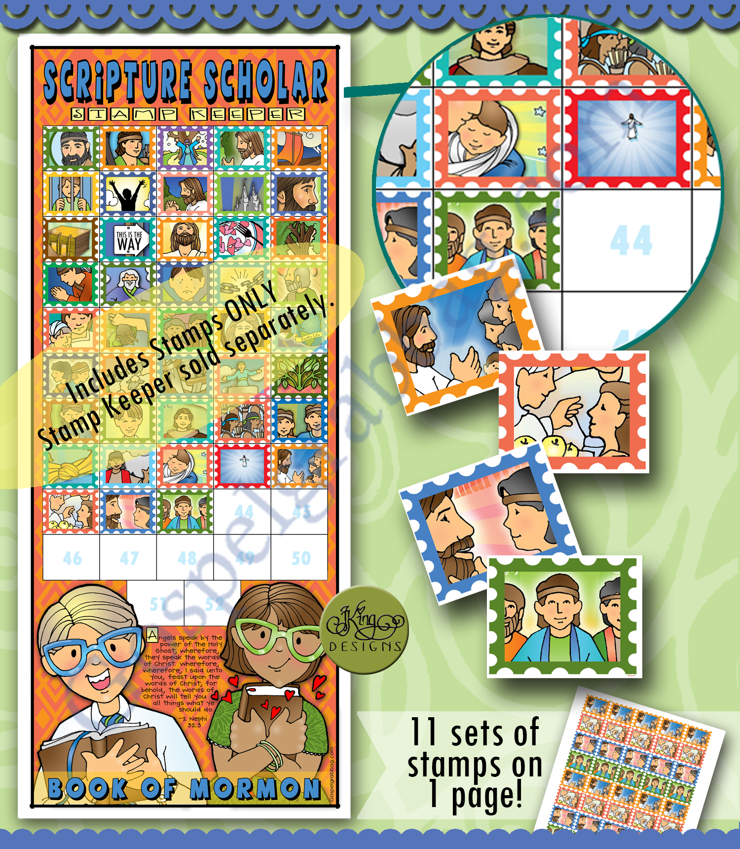STAMPS KIT FOR READING Come Follow Me - October - Book of Mormon SCRIPTURE SCHOLARS bundle