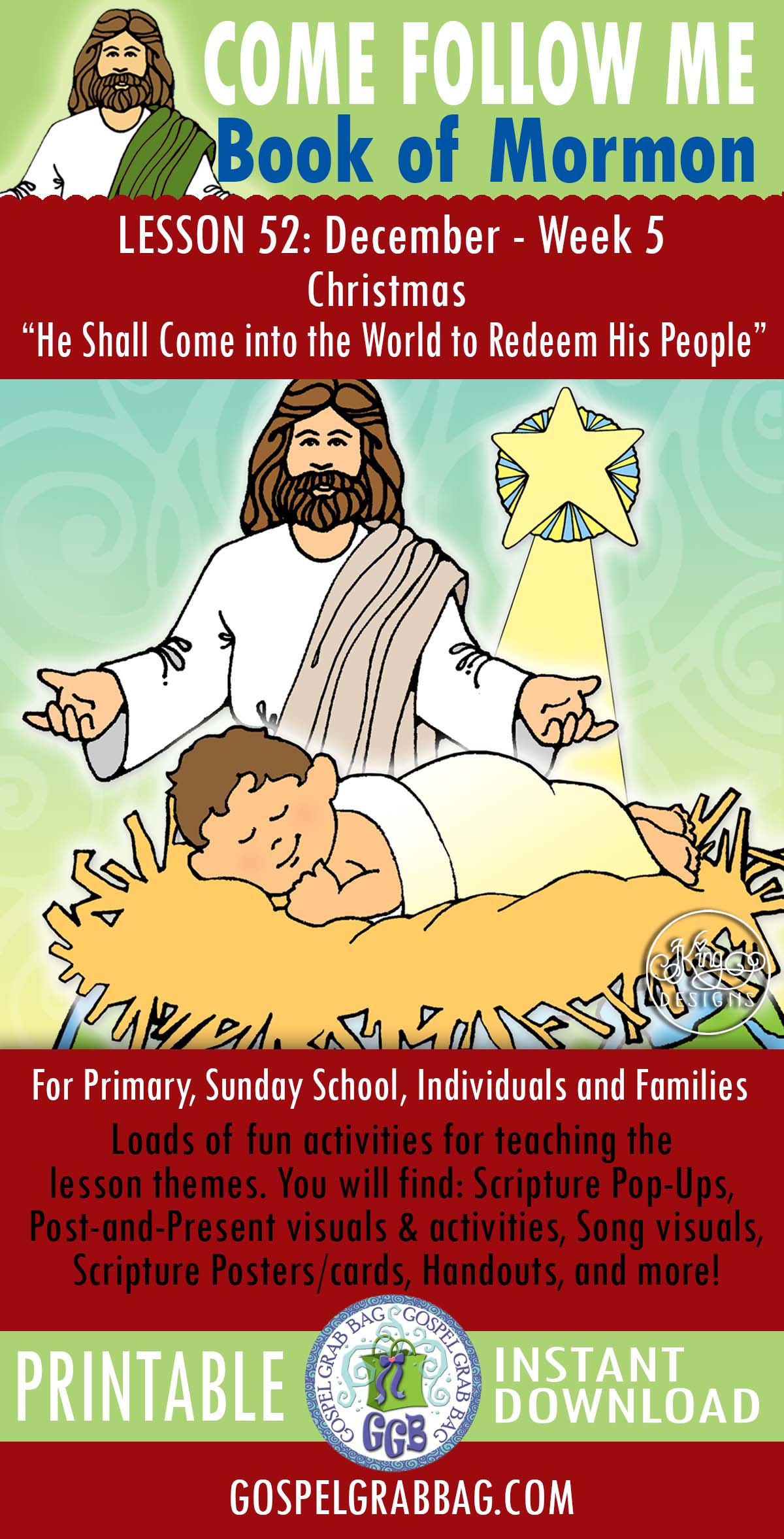 "He Shall Come into the World to Redeem His People" COME FOLLOW ME Activities - Book of Mormon