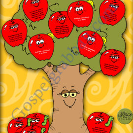 REPENTANCE - CHOICES Activity for youth "No Worms in My Apples" happy tree with "apple"ing choices