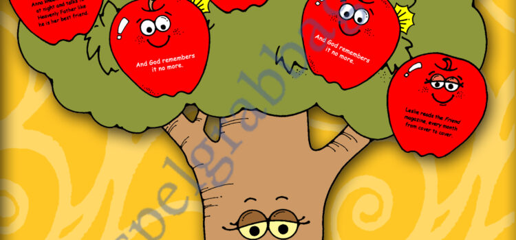 REPENTANCE - CHOICES Activity for youth "No Worms in My Apples" happy tree with "apple"ing choices
