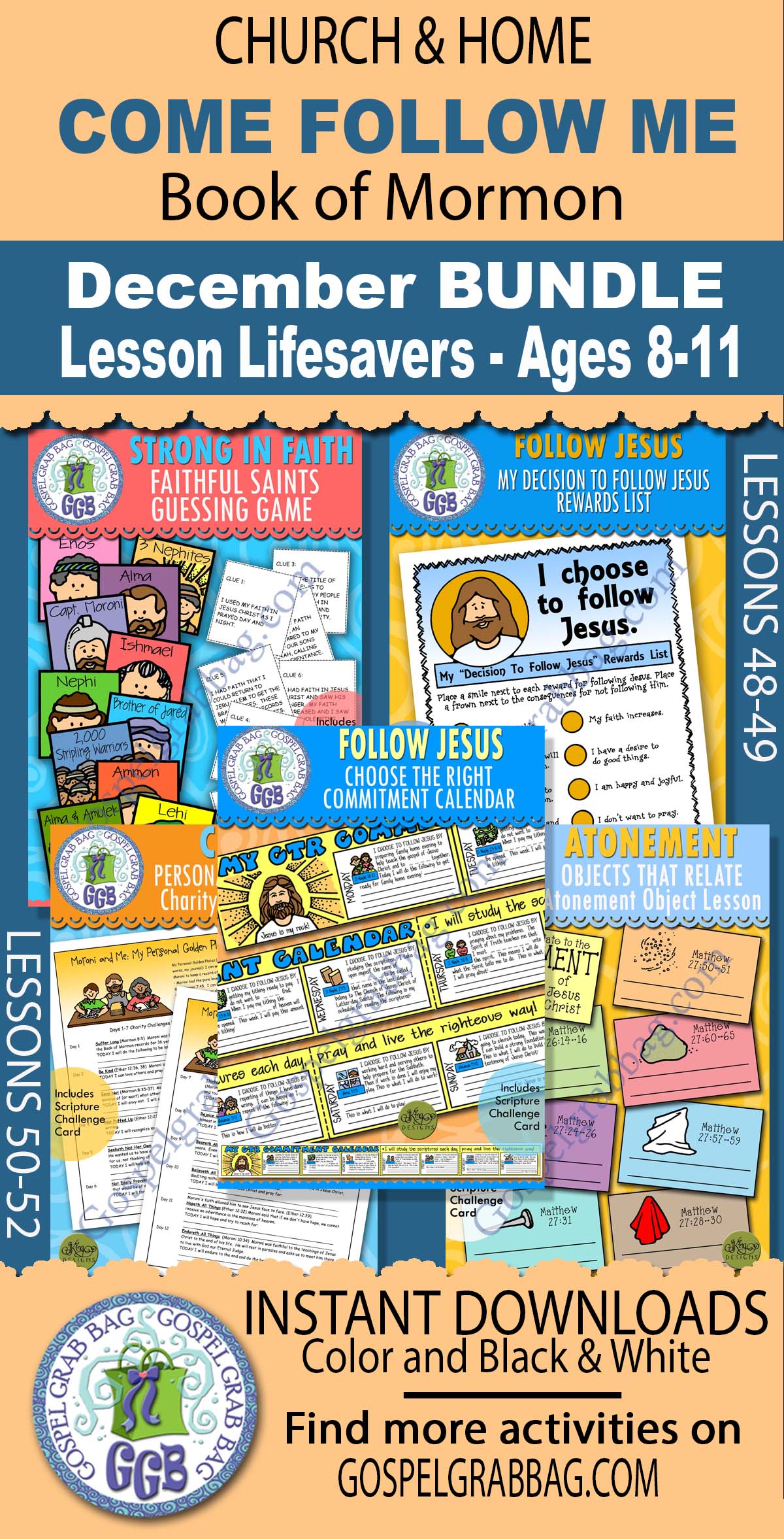 COME FOLLOW ME BOOK OF MORMON - DECEMBER bundle (Ages 8-11)