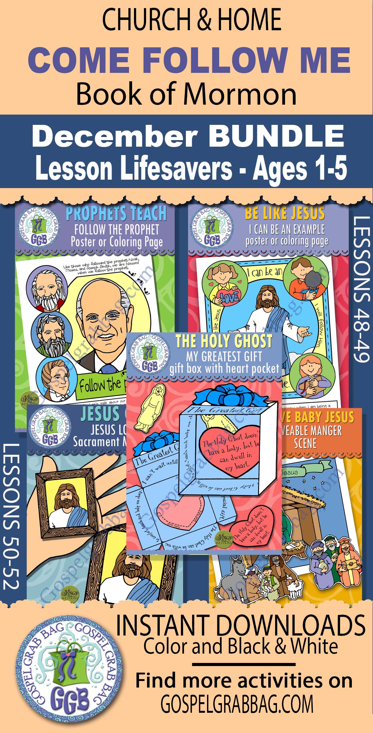 COME FOLLOW ME BOOK OF MORMON - DECEMBER bundle (Ages 1-5)