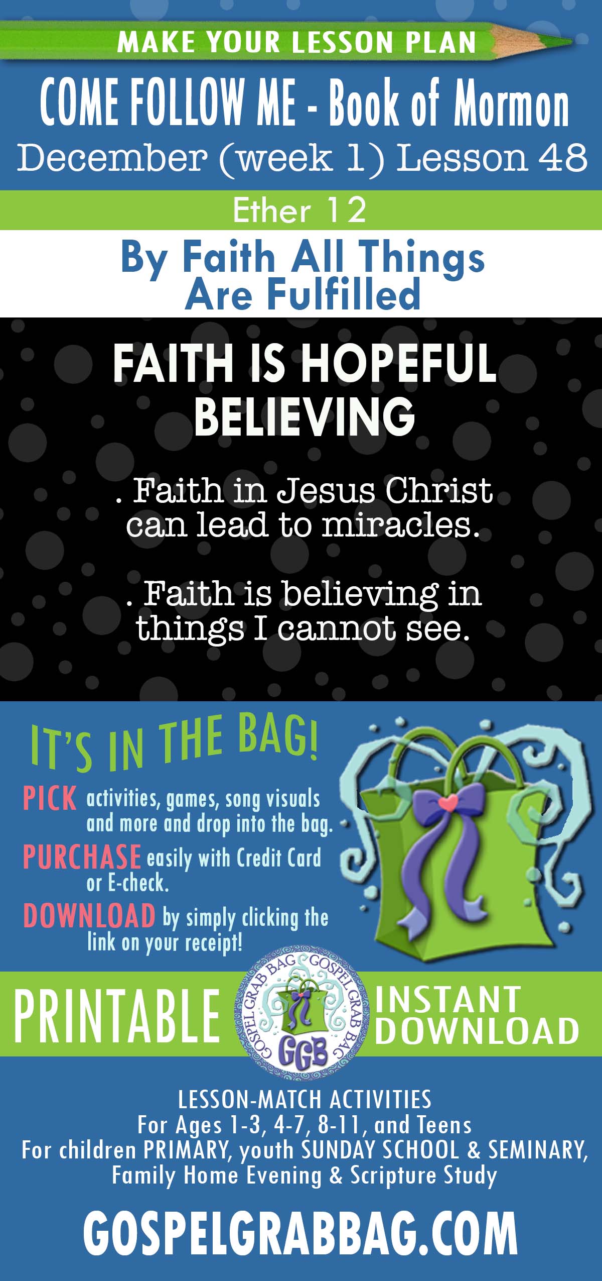 ACTIVITIES FOR COME FOLLOW ME Book of Mormon “By Faith All Things Are Fulfilled”