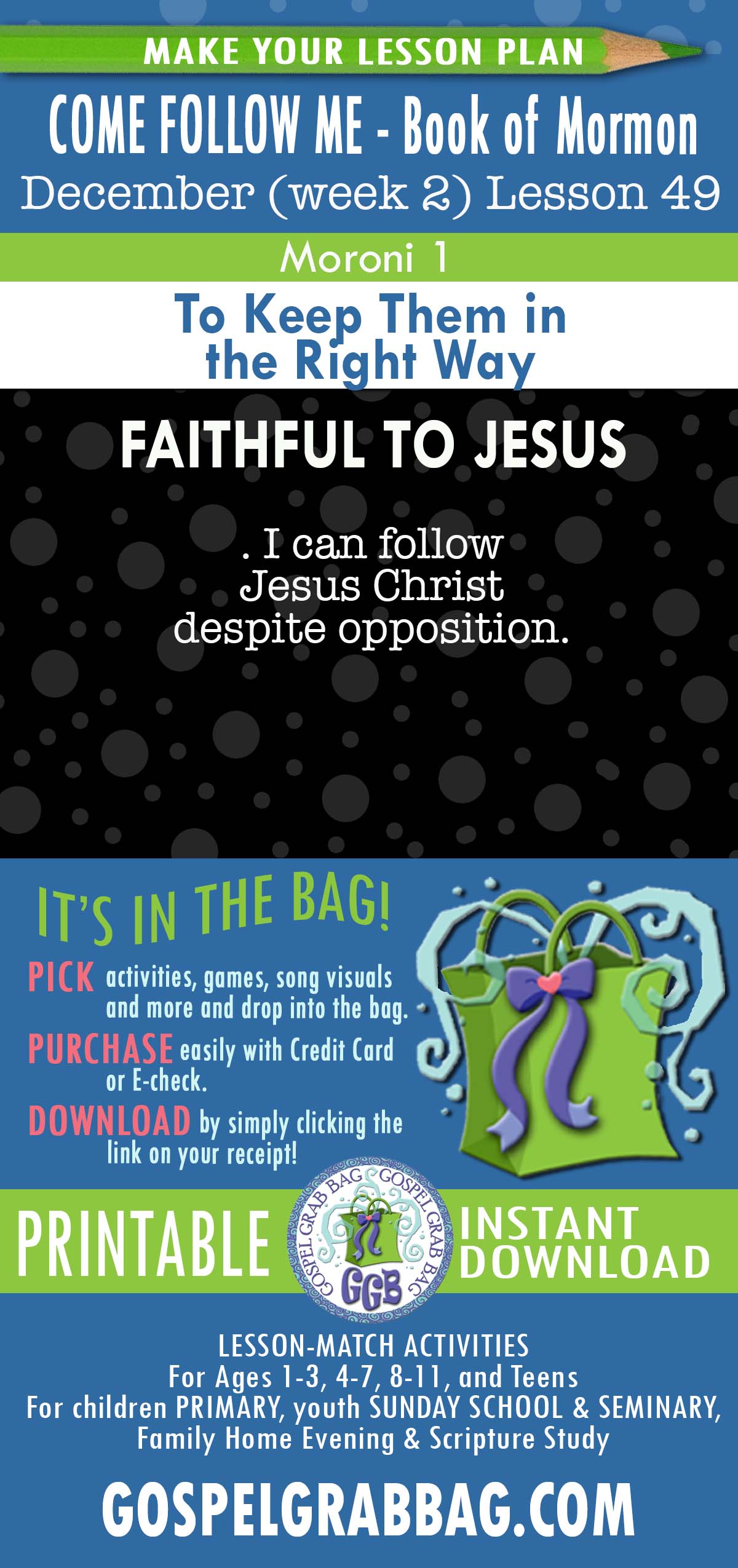 ACTIVITIES FOR COME FOLLOW ME Book of Mormon “To Keep Them in the Right Way”