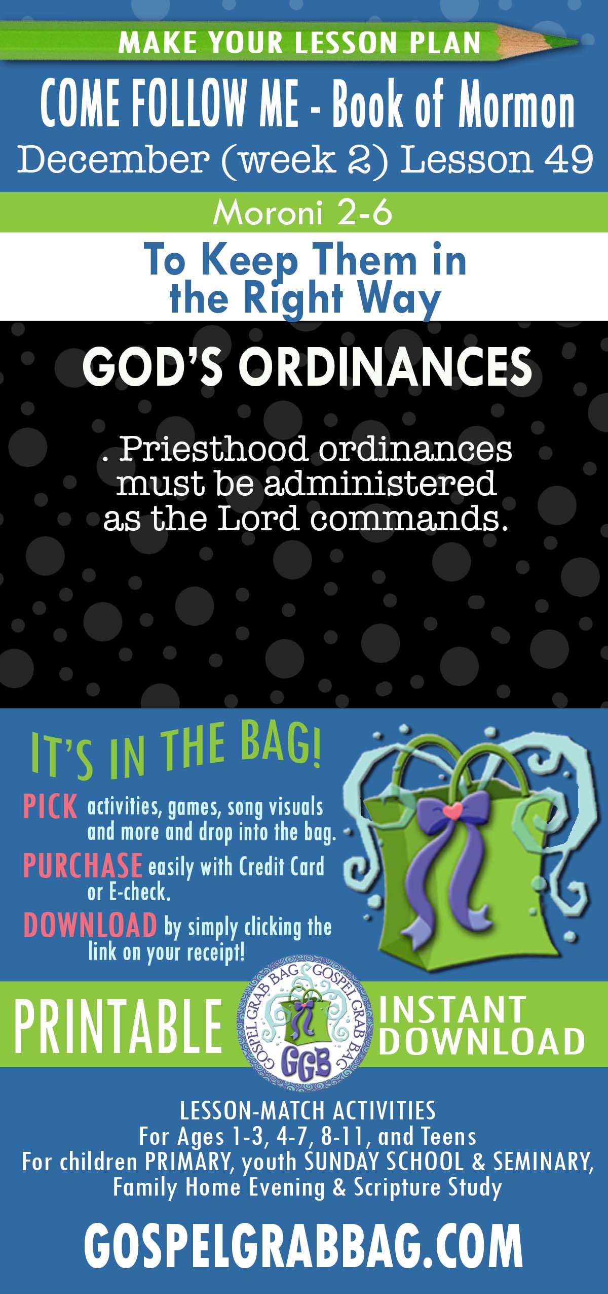 ACTIVITIES FOR COME FOLLOW ME Book of Mormon “To Keep Them in the Right Way”