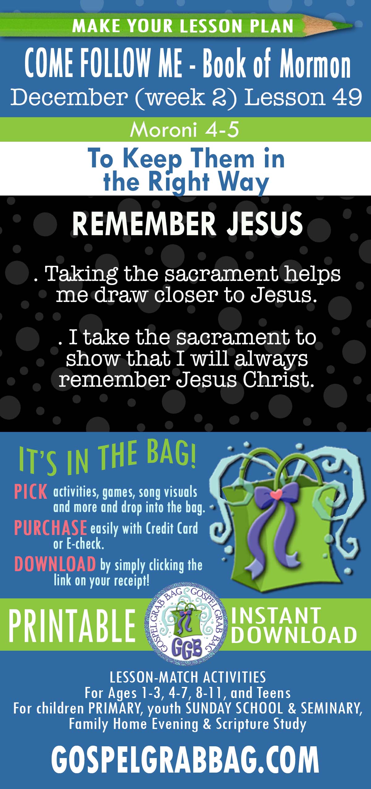 ACTIVITIES FOR COME FOLLOW ME Book of Mormon “To Keep Them in the Right Way”