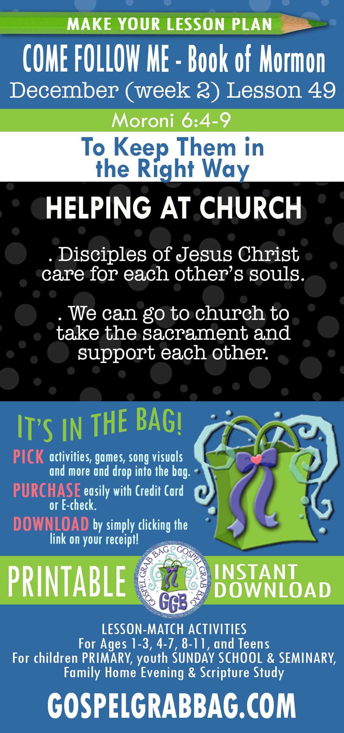 ACTIVITIES FOR COME FOLLOW ME Book of Mormon “To Keep Them in the Right Way”