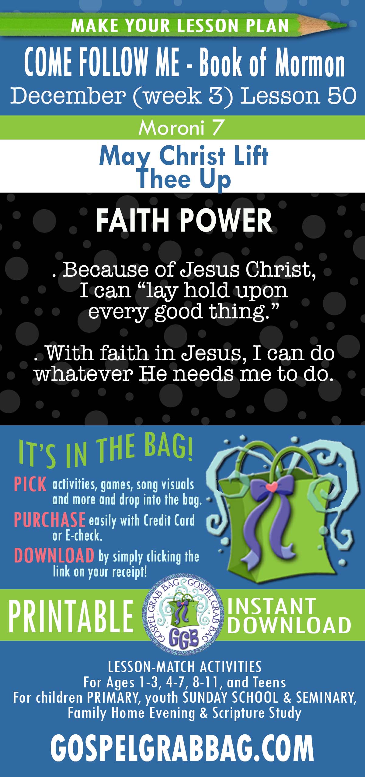 ACTIVITIES FOR COME FOLLOW ME Book of Mormon “May Christ Lift Thee Up”