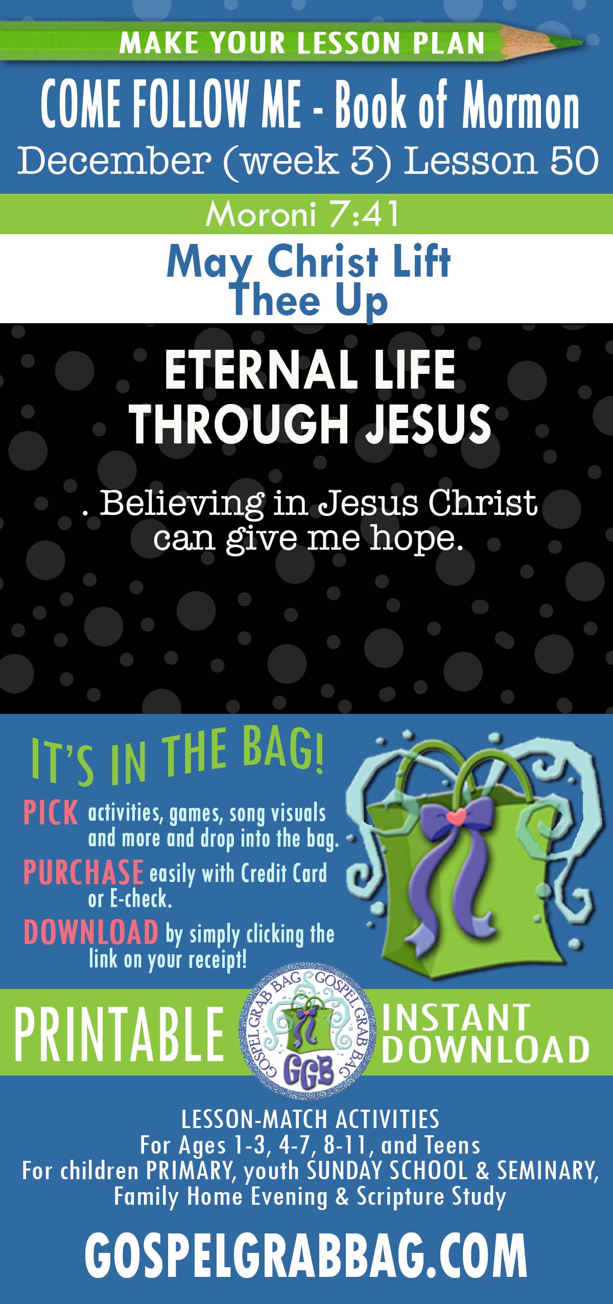 ACTIVITIES FOR COME FOLLOW ME Book of Mormon “May Christ Lift Thee Up”