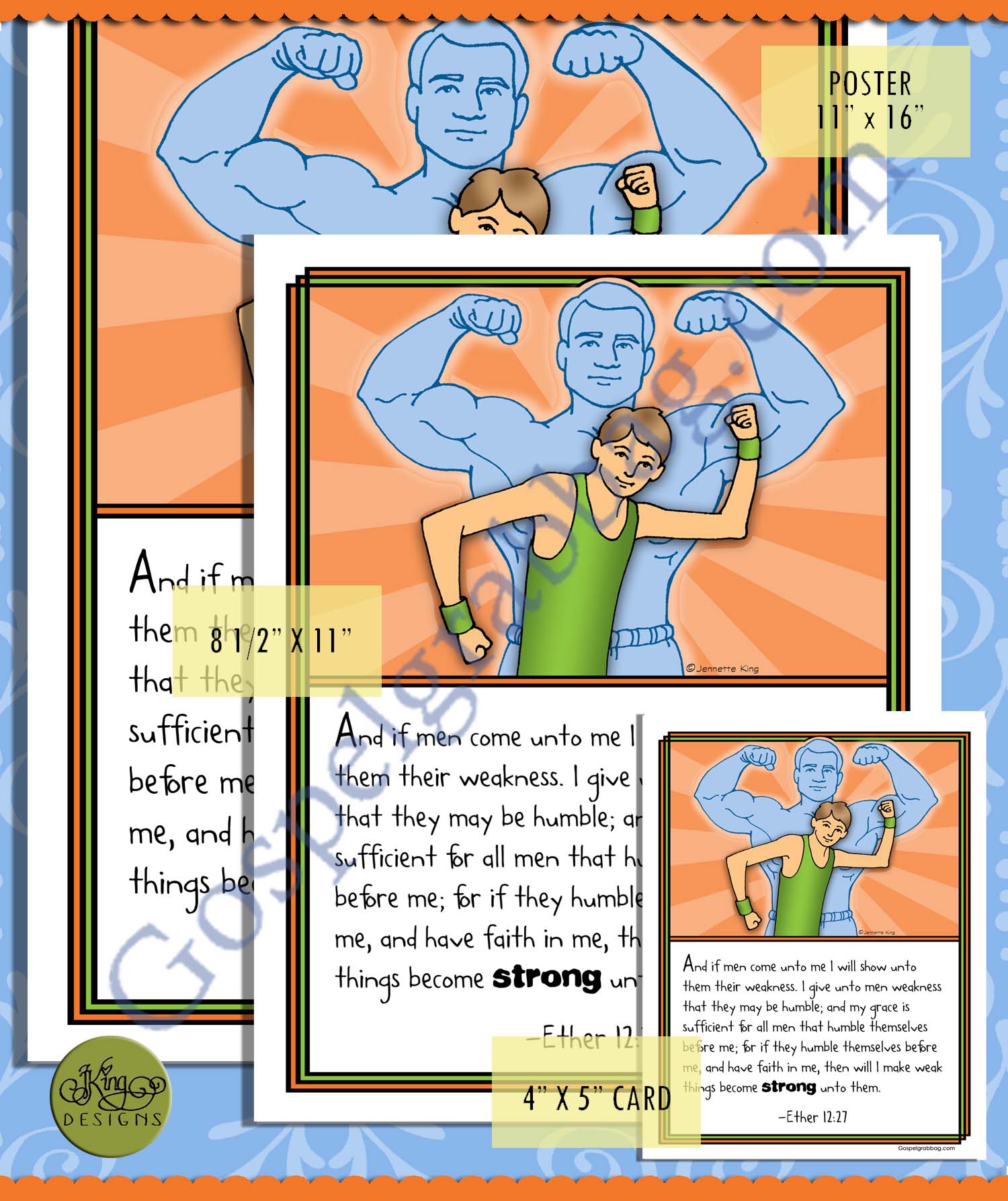 Ether 12.27 scripture poster/card set - Book of Mormon scripture to memorize