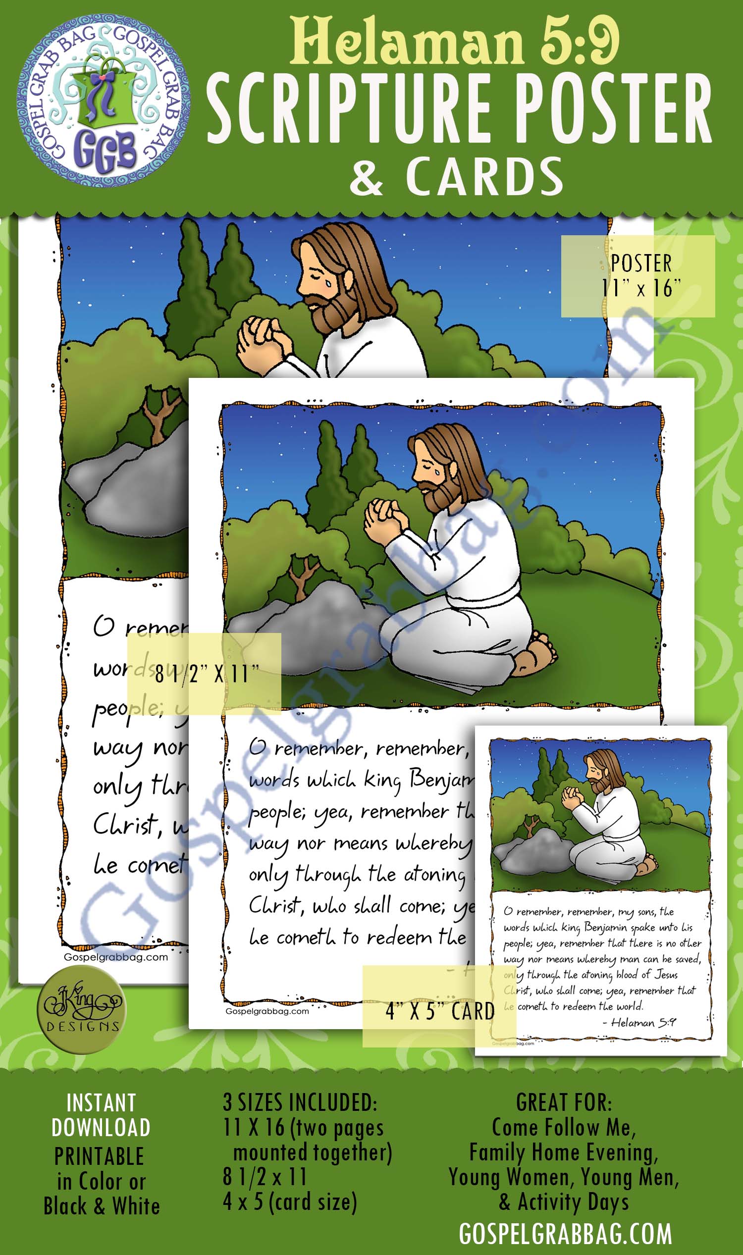 Helaman 5:9 scripture poster/card set - Book of Mormon scripture to memorize