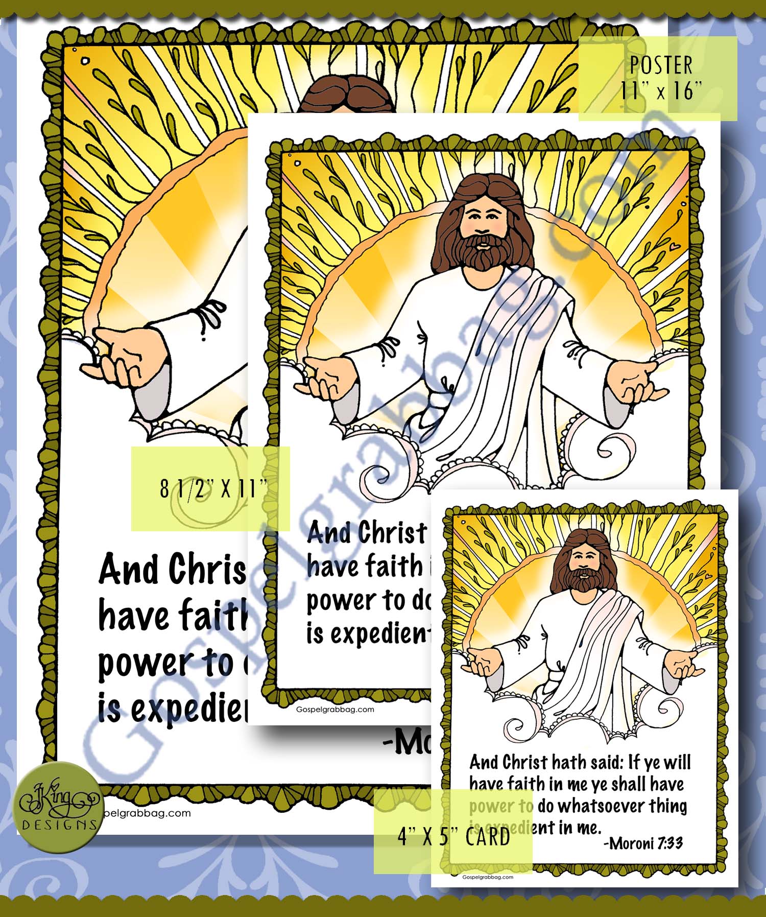 Moroni 7:33 scripture poster/card set - Book of Mormon scripture to memorize SUBJECT: Faith