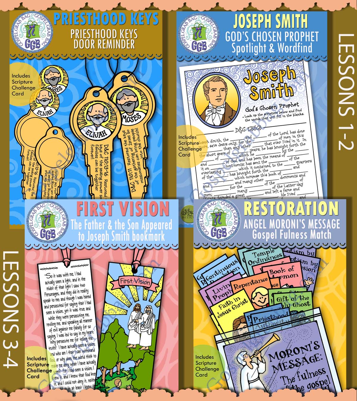 Ages 8-11 Come Follow Me - Doctrine and Covenants - Lesson Lifesaver Activities BUNDLE - JANUARY 2025
